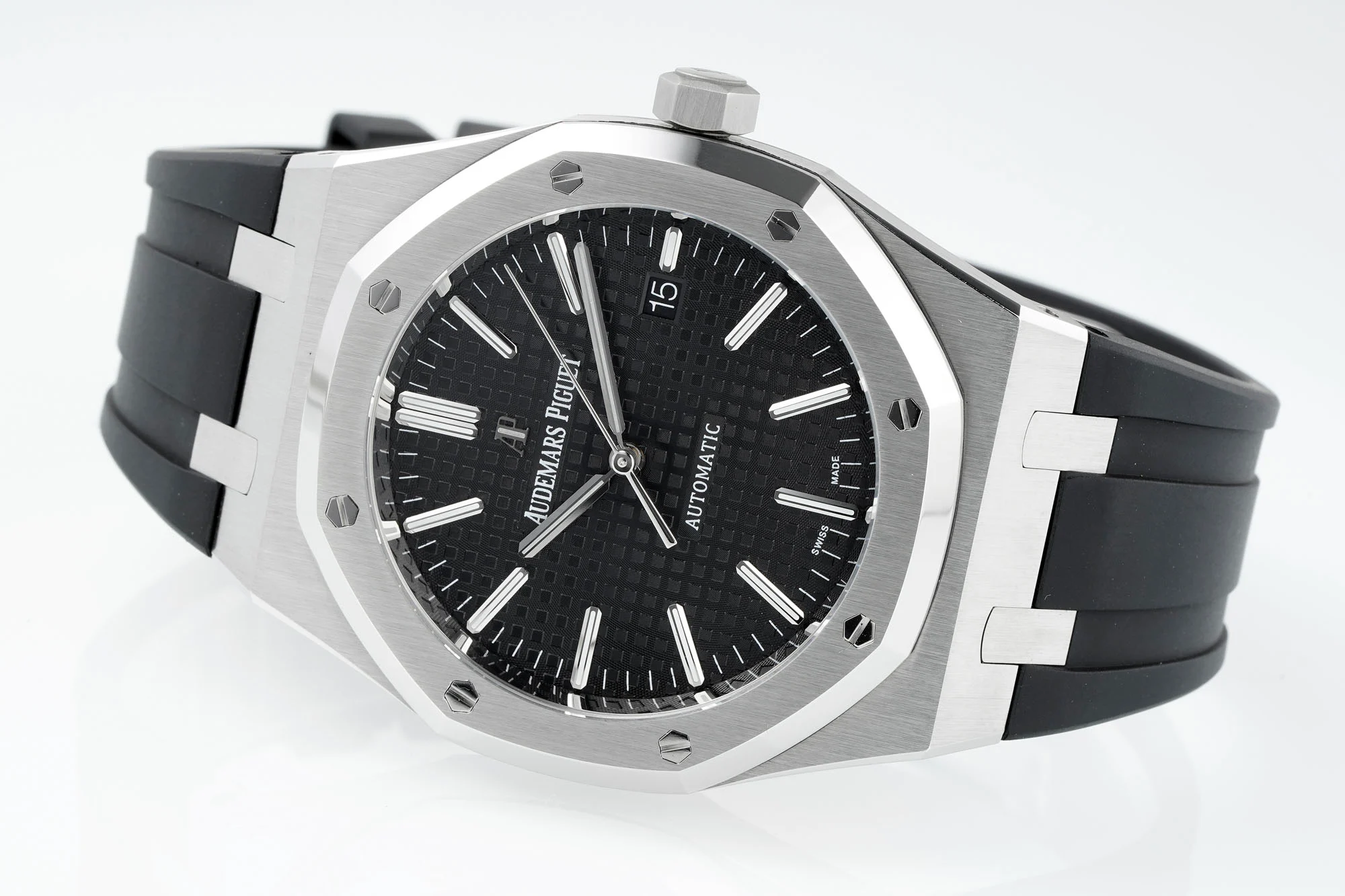 Royal Oak 15400 1:1 Best Edition SS/RU Black Textured Dial APSF SA3120 Super Clone