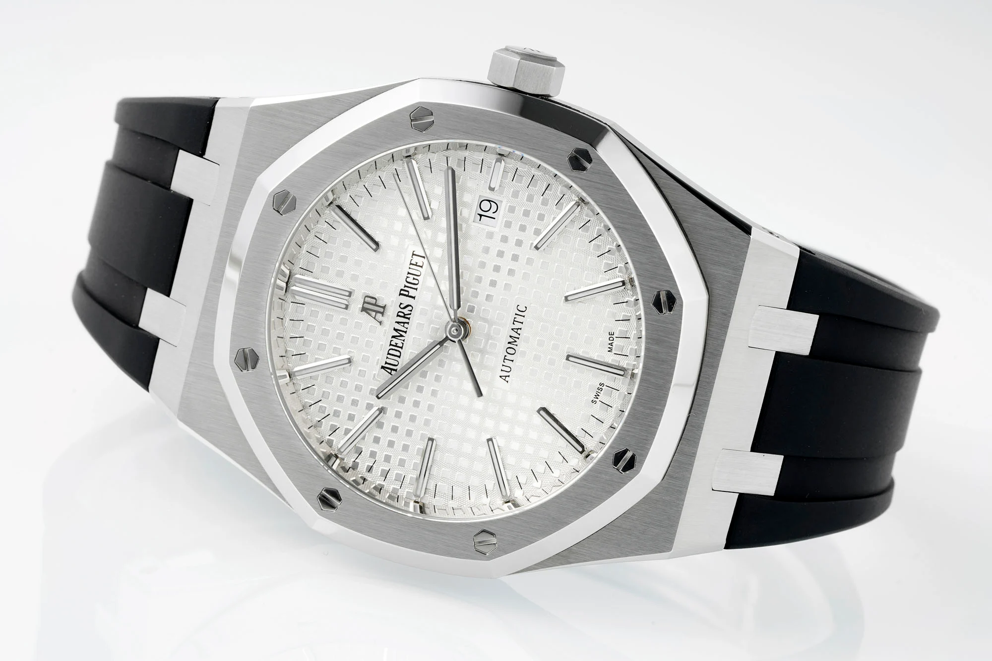 Royal Oak 15400 1:1 Best Edition SS/RU White Textured Dial APSF SA3120 Super Clone