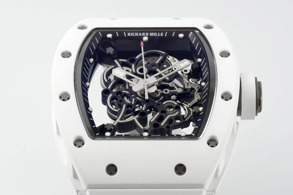 RM055 APSF White Cer/RU Skeleton Dial On White Rubber Strap?