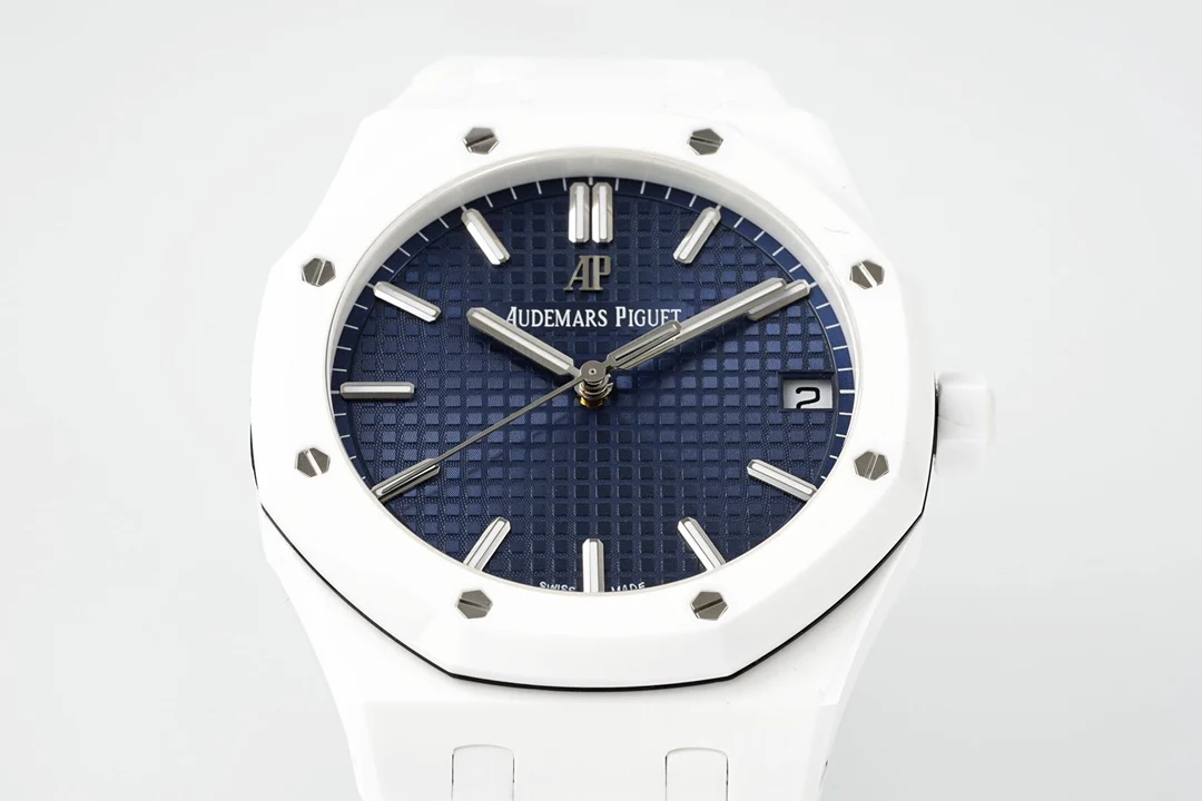 Royal Oak 41mm 15500 White Ceramic/Cer Blue Dial