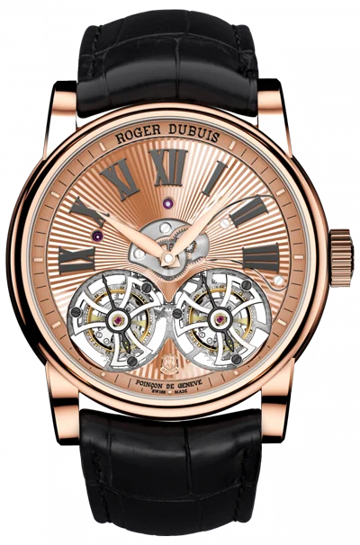 ROGER DUBUIS Double Flying Tourbillon Rose Gold Guilloch?? Hand-engraved Watch