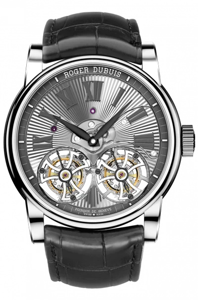 ROGER DUBUIS Double Flying Tourbillon White Gold Guilloch?? Hand-engraved Watch
