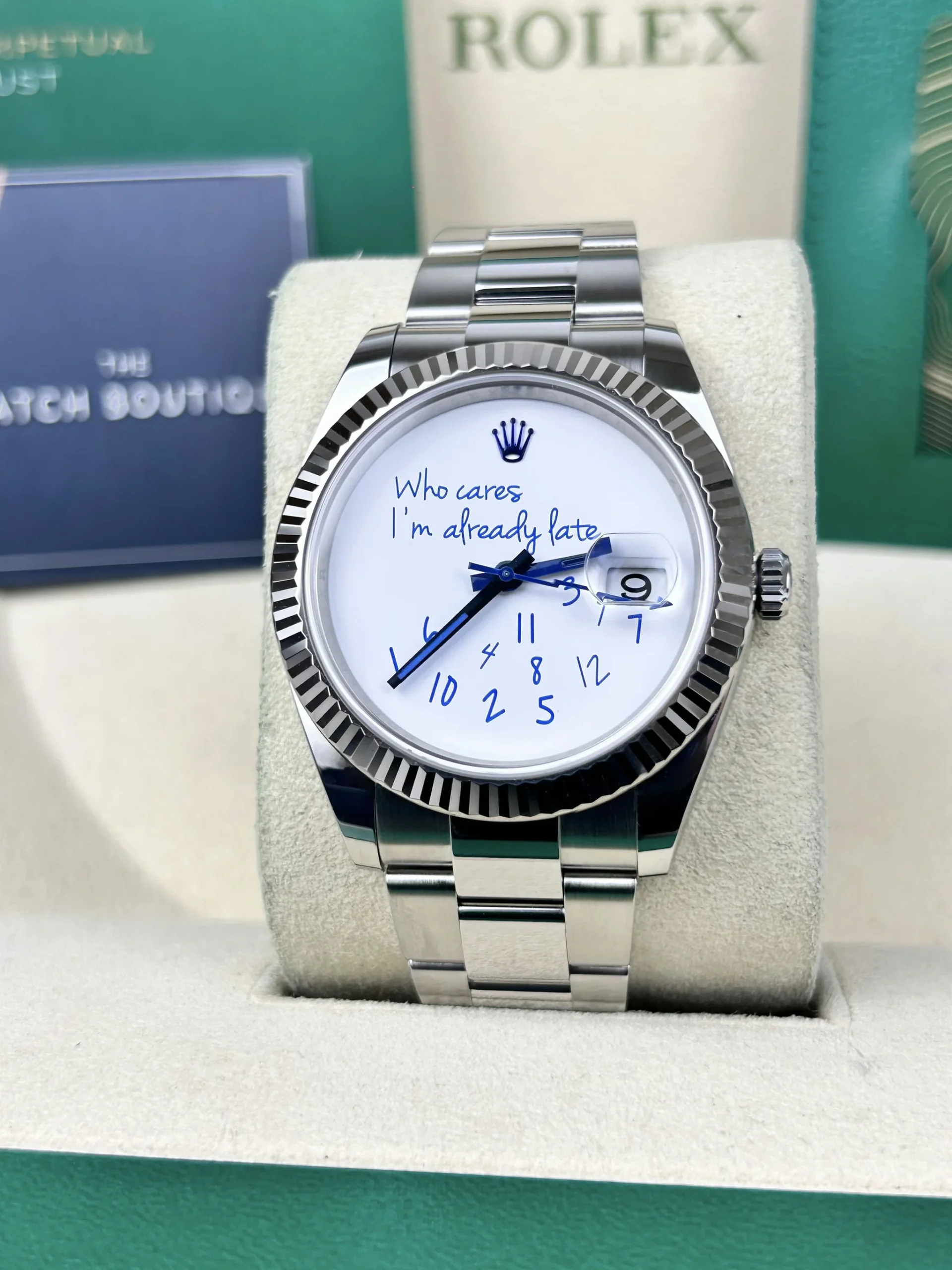 Rolex Datejust Who cares I??m already late Size 41mm 3235 Movement 904L Stainless Steel Material