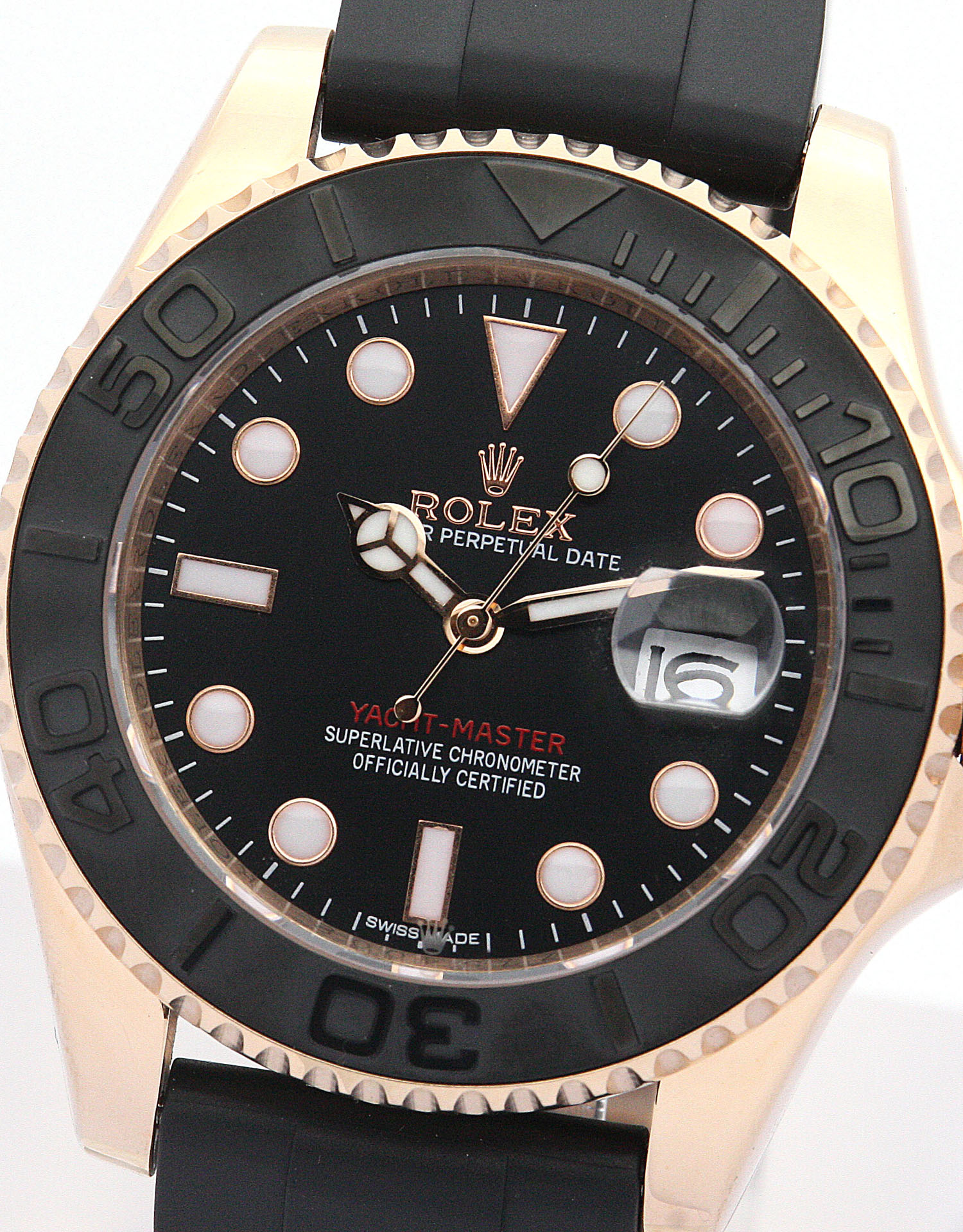 Rolex Yacht-Master 169622 Automatic 35mm Rose Gold & Steel Black Dial Replica Watch