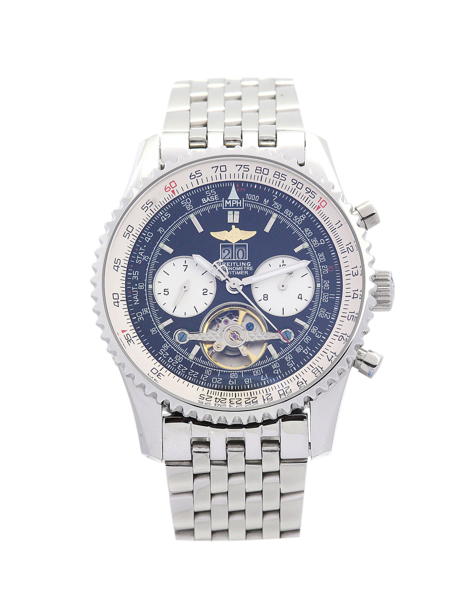 Breitling Navitimer World A24322 | Automatic | Steel Case | Blue Baton Dial | Mens Quartz Watch
