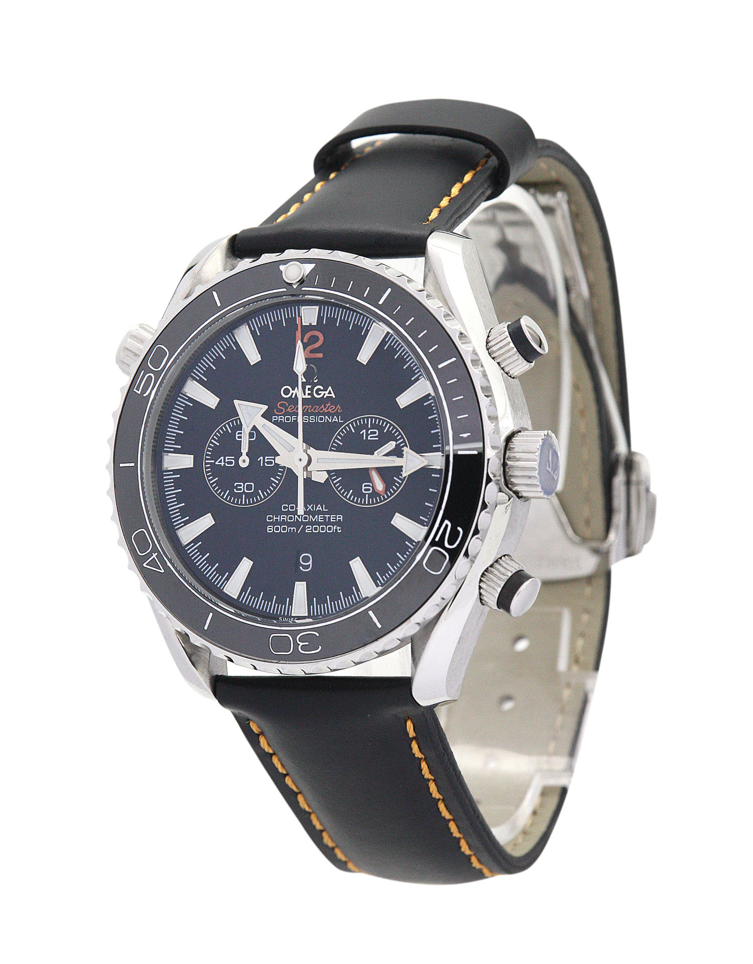 Omega Speedmaster Date 3811.80.03 Replica Watch, Black Baton Dial, Steel & Black Leather Band