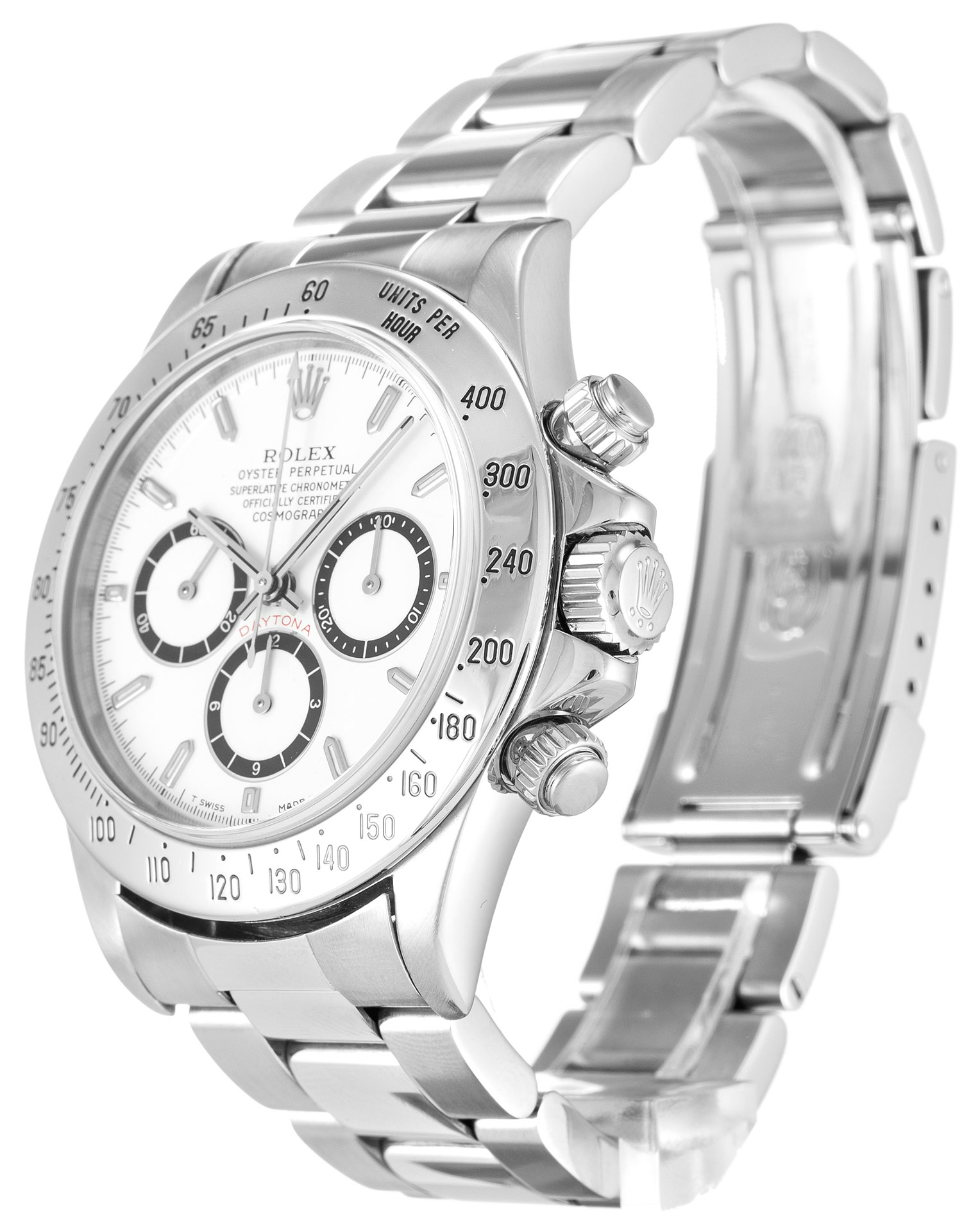 Rolex Daytona 16520-40 MM Replica Watch, Automatic, White Baton Dial, Steel Case, 40mm, Mens