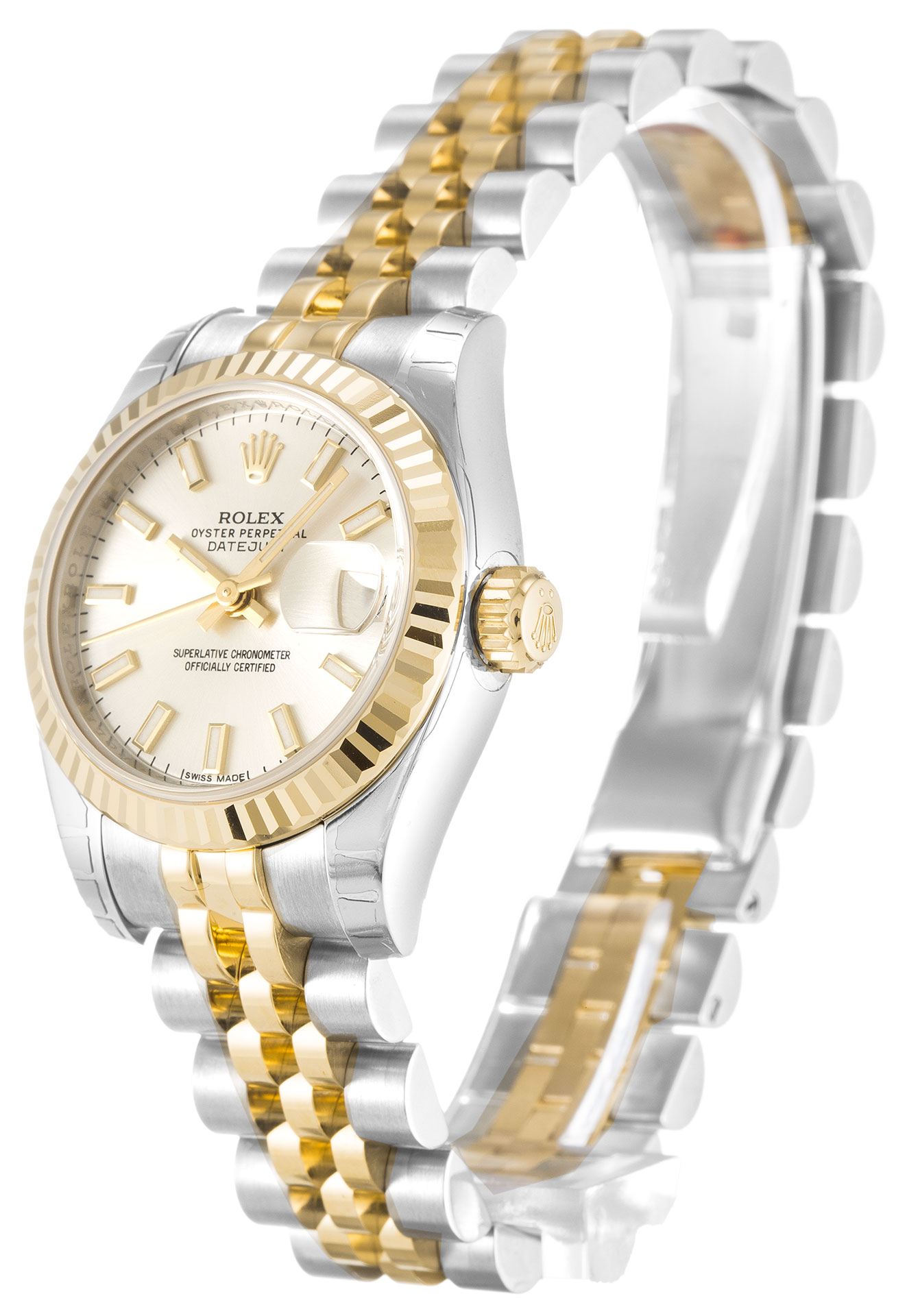 Rolex Datejust Lady 179173 Replica Watch Automatic Movement 26mm Gold Baton Dial Water Resistant