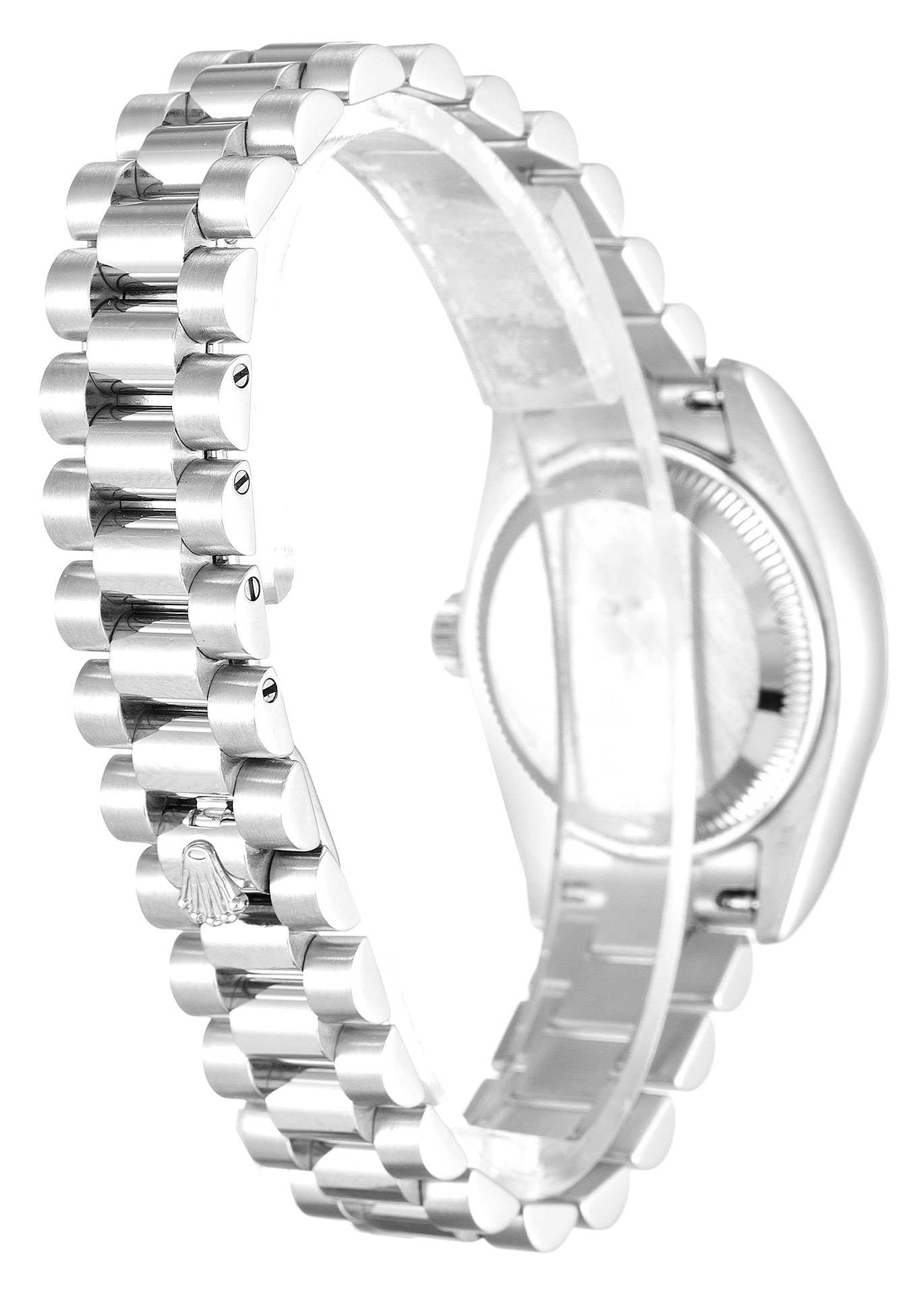 Rolex Datejust Lady 179166 Replica Watch, Automatic, Silver Diamond Dial, Platinum Case, Ladies