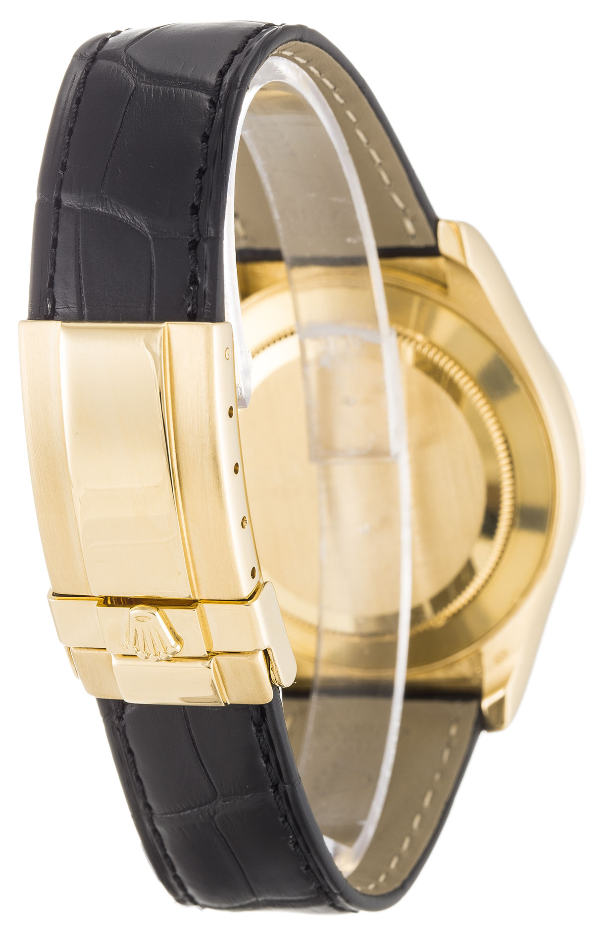 Rolex Daytona 116518 Replica Watch, Automatic Movement, 40mm Yellow Gold Case, Alligator Black
