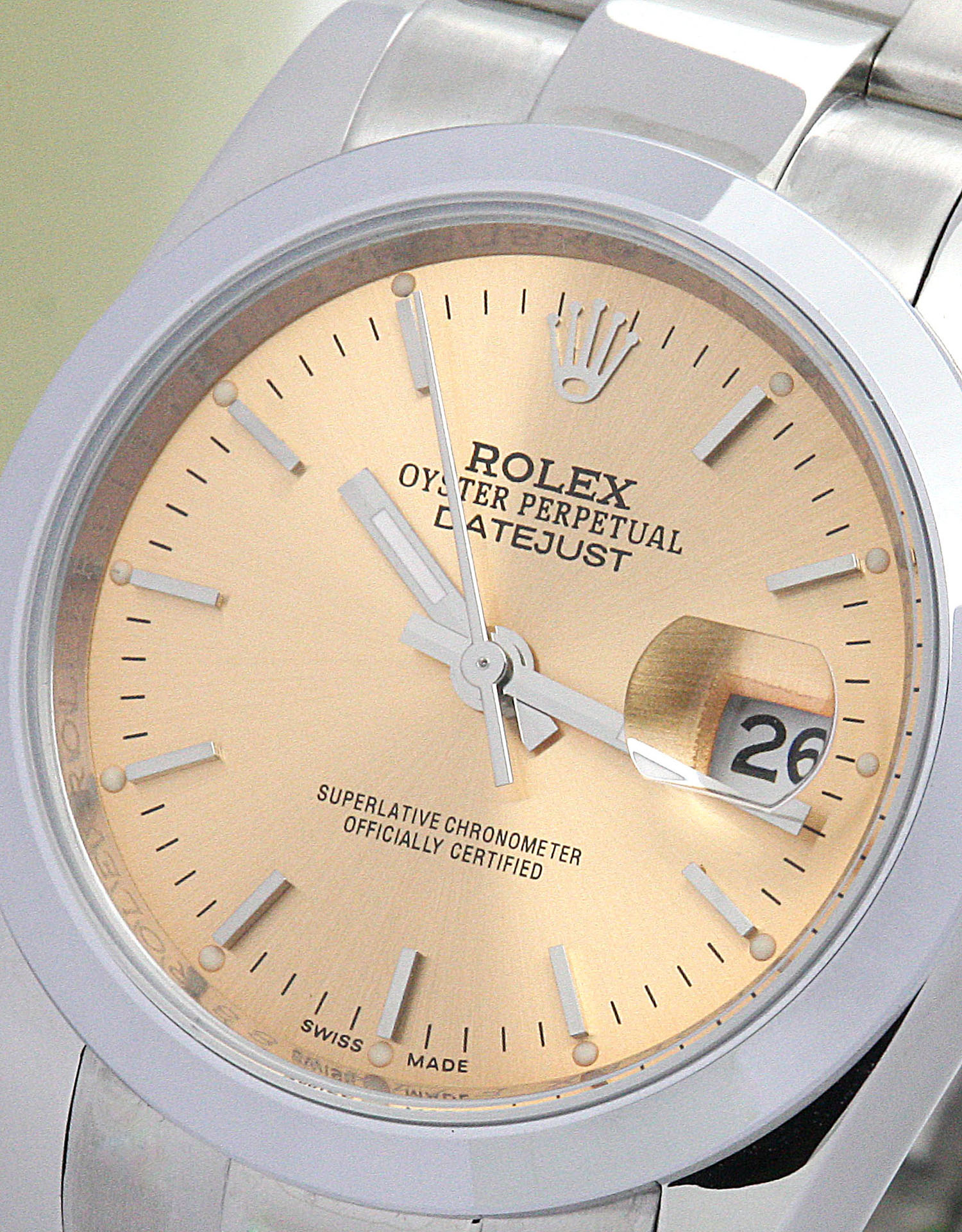 Rolex Datejust 16013 Replica Watch, Automatic, 36mm Steel & Yellow Gold Case, Champagne Baton Dial