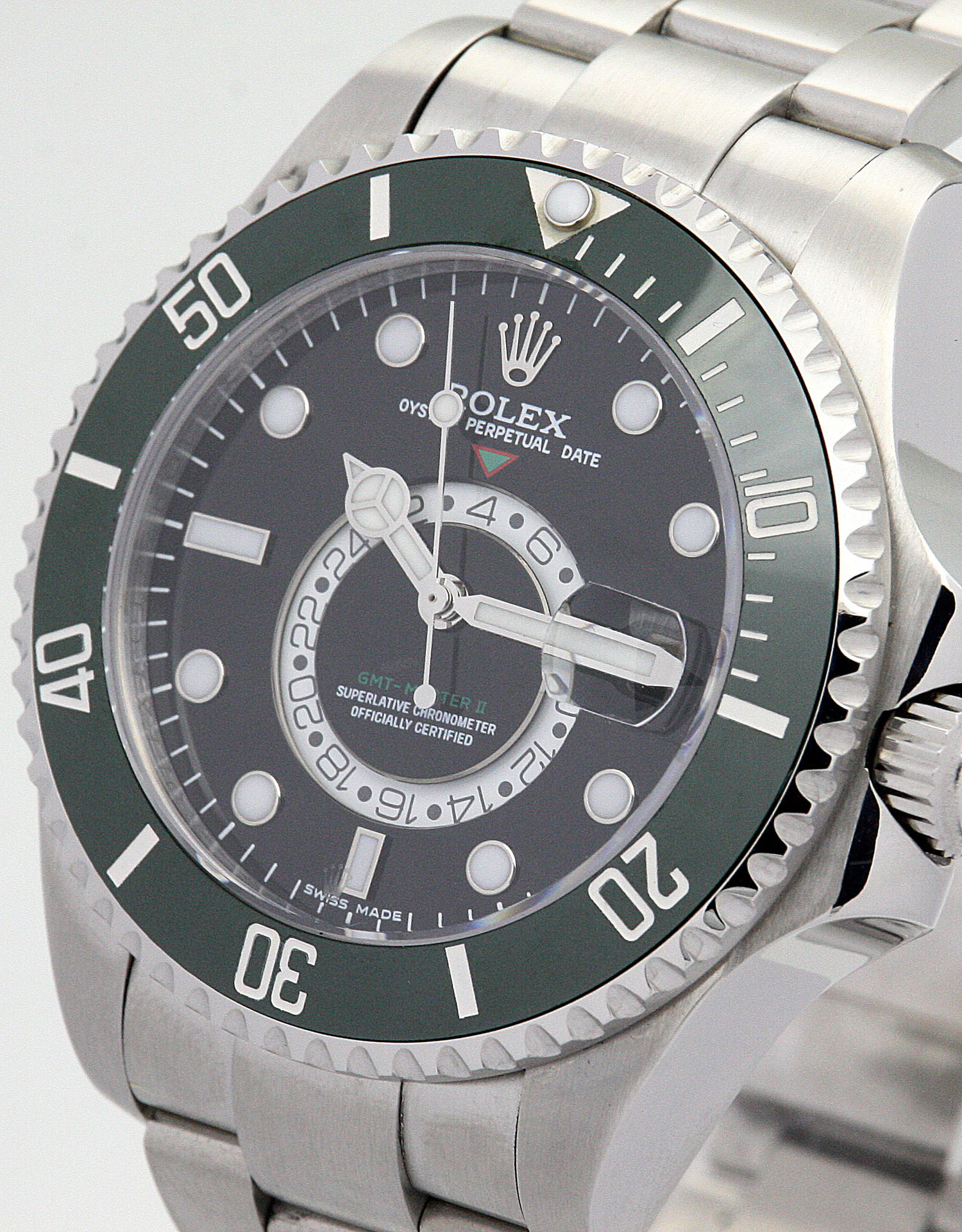 Rolex GMT Master 16720 Automatic Black Dial Green Steel Case Steel Bracelet Watch