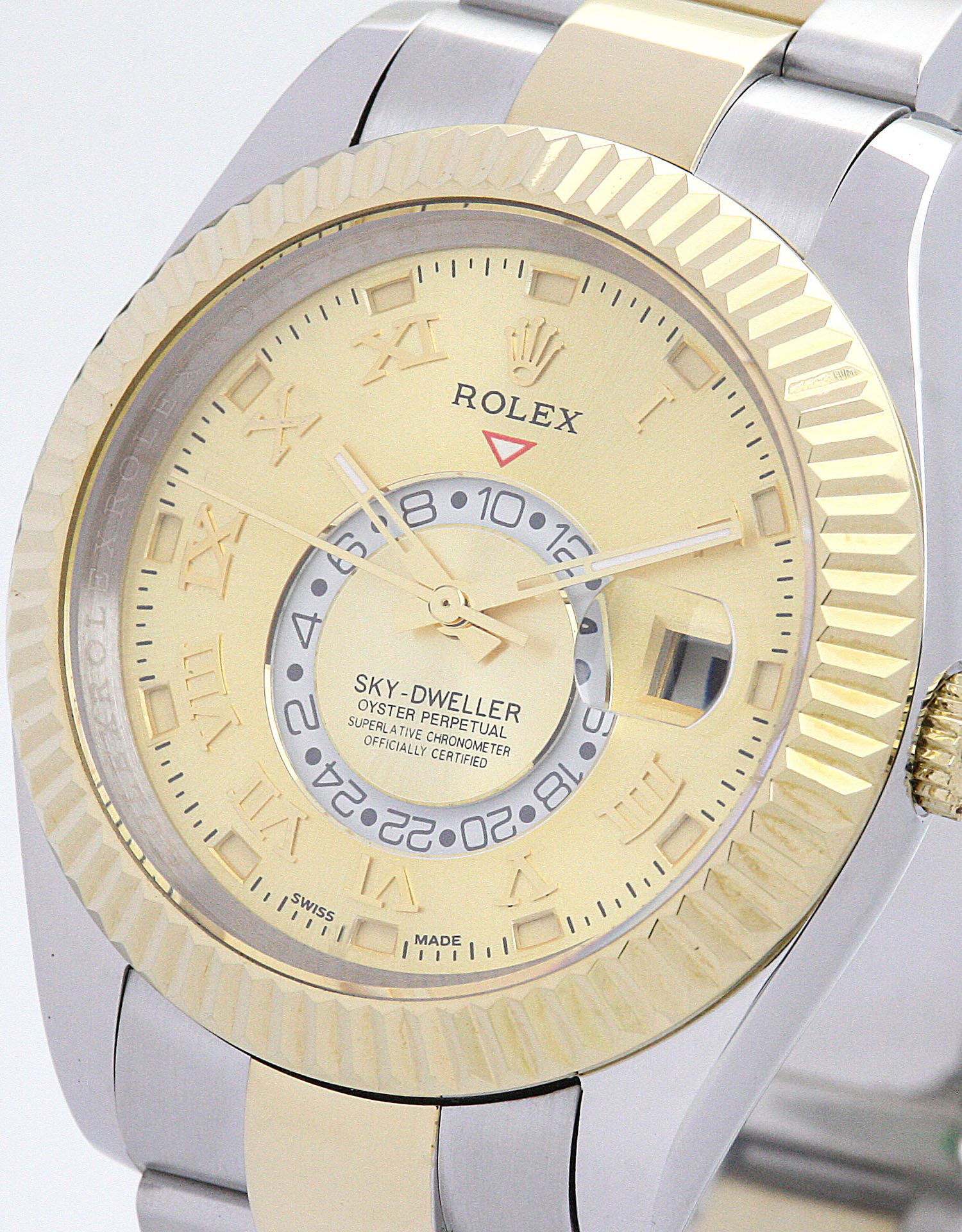 Rolex Sky-Dweller 326938 Replica Watch, 42mm Yellow Gold Case & Bracelet, Automatic Movement