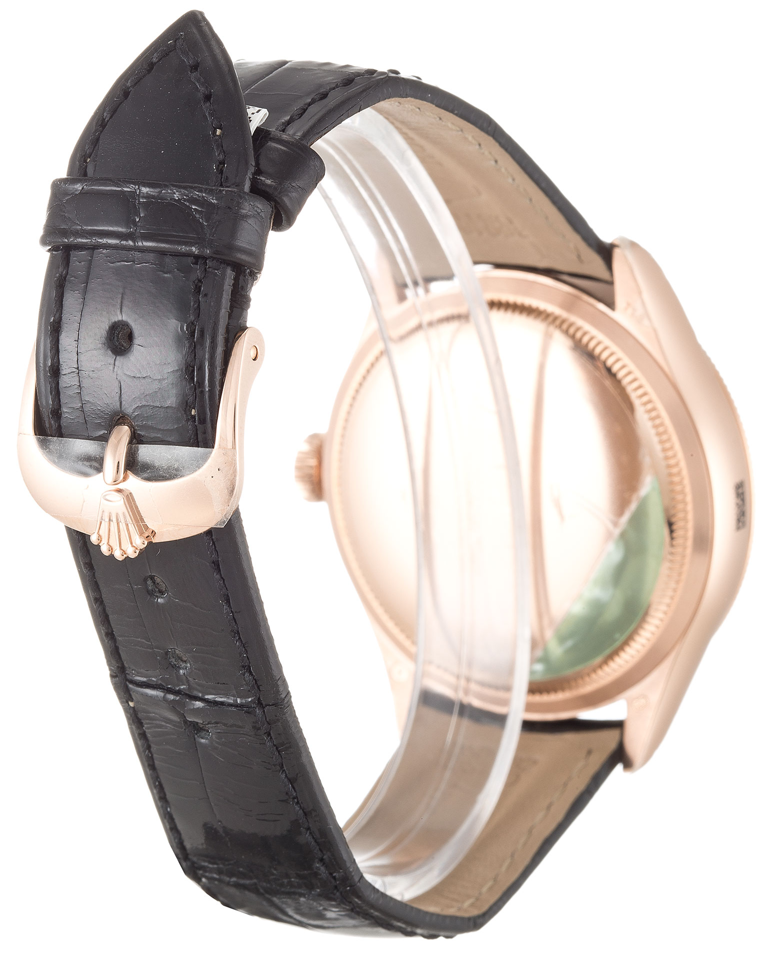 Rolex Cellini 50525 Replica Watch Automatic 39MM Rose Gold Baton Dial Alligator Strap