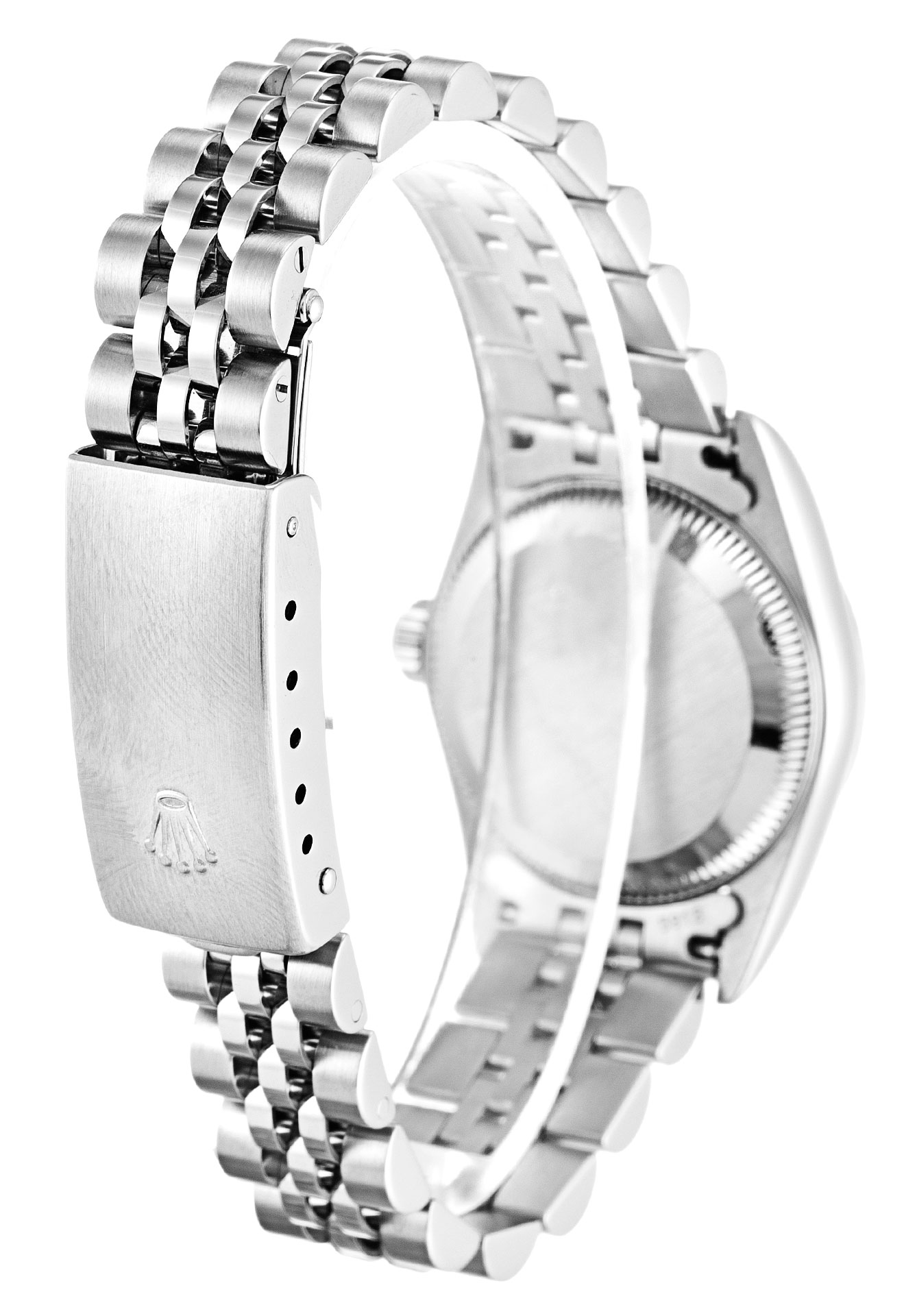 Rolex Lady Oyster Perpetual 76094 - Automatic - 26 MM White Gold - Steel Jubilee Bracelet - Salmon