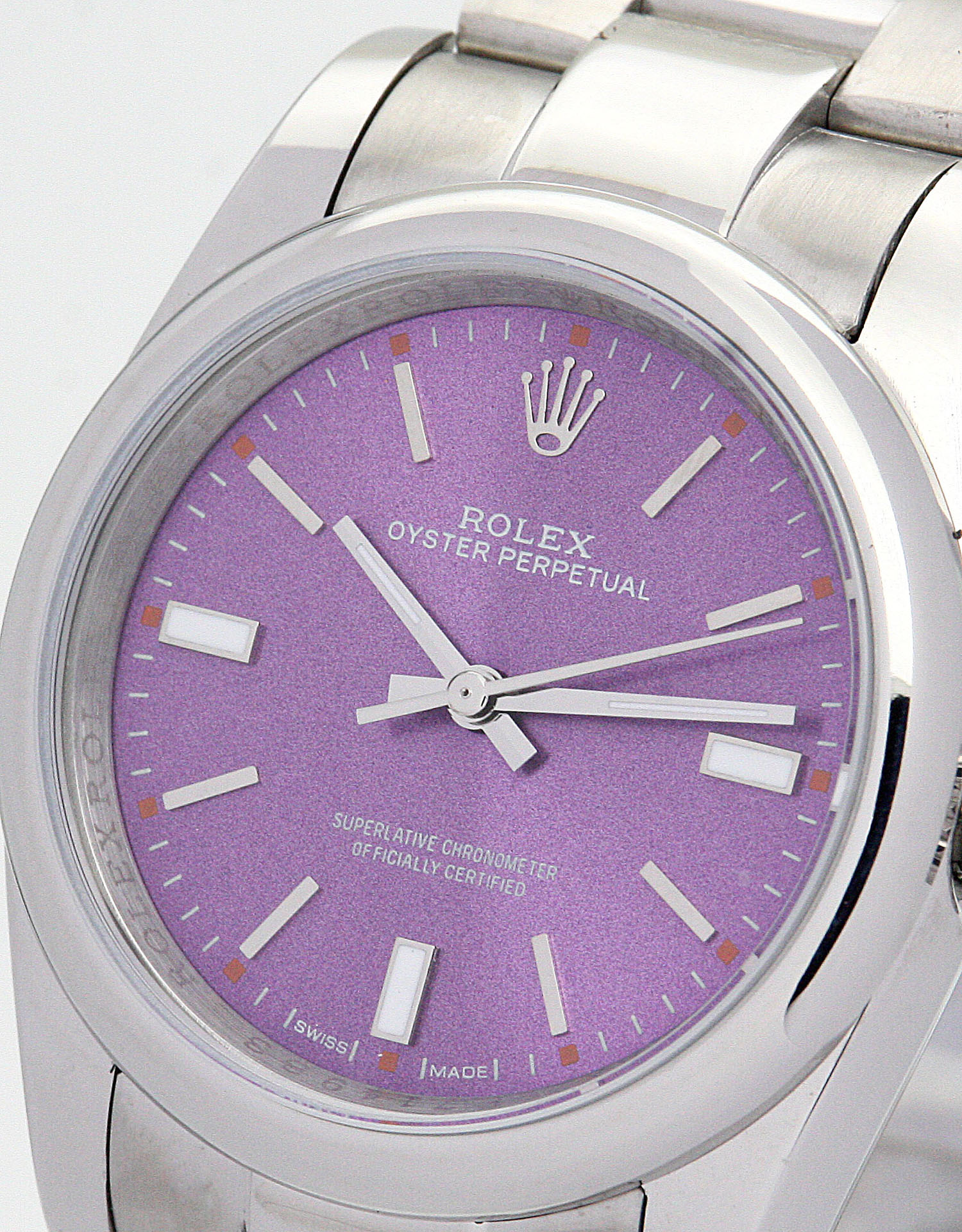 -Rolex-LADY OYSTER PERPETUAL 177200 - Automatic - Purple Dial Steel Watch
