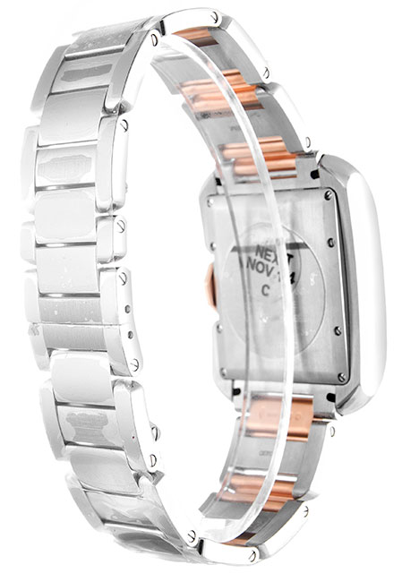 Cartier Tank Anglaise WT100025 Replica Watch, Automatic, Silver Dial, Steel & Rose Gold Case, Ladies