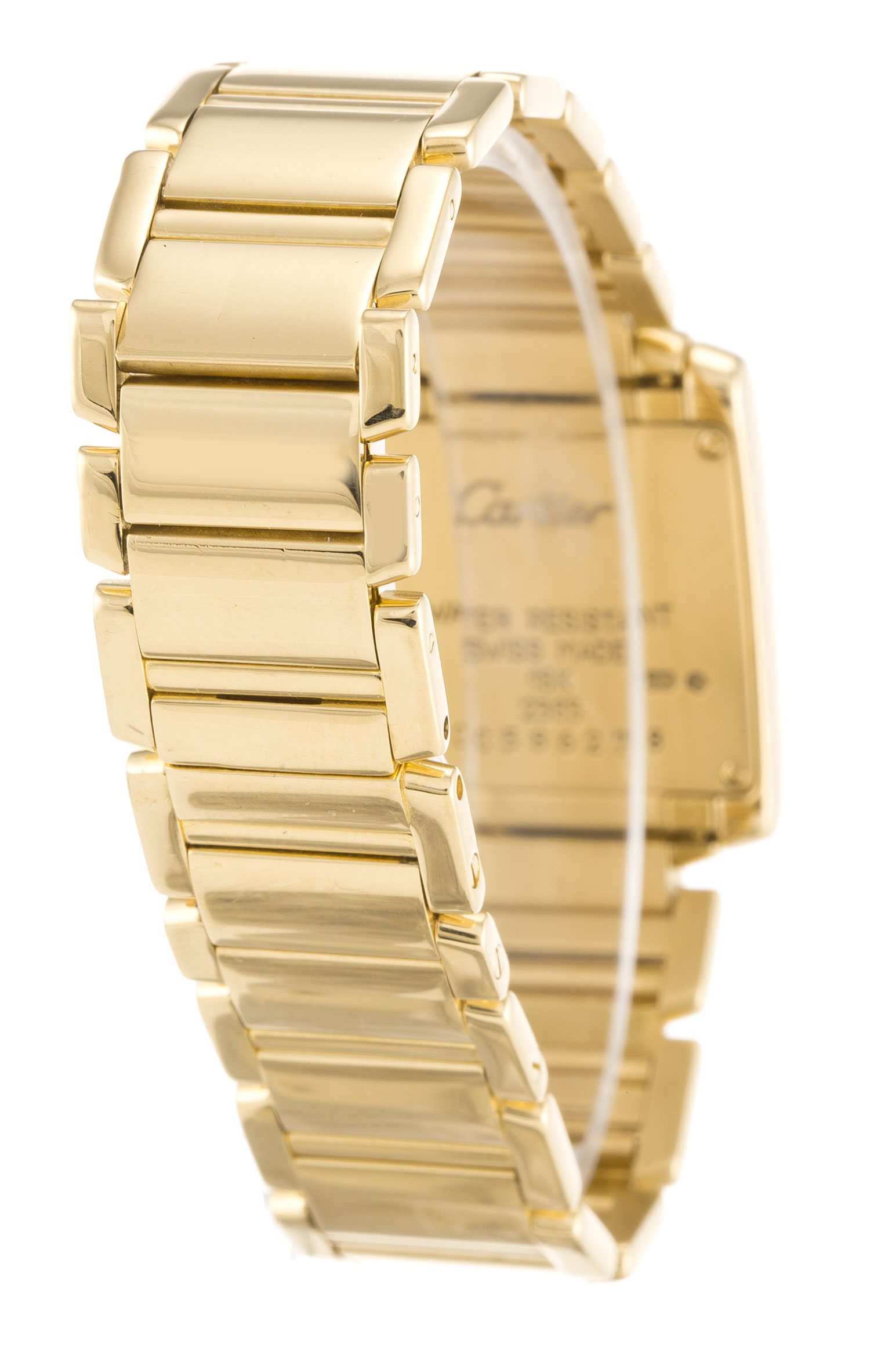 Cartier Tank Francaise Replica Watch W50002N2 Quartz Silver Roman Numeral 25mm Yellow Gold Case &