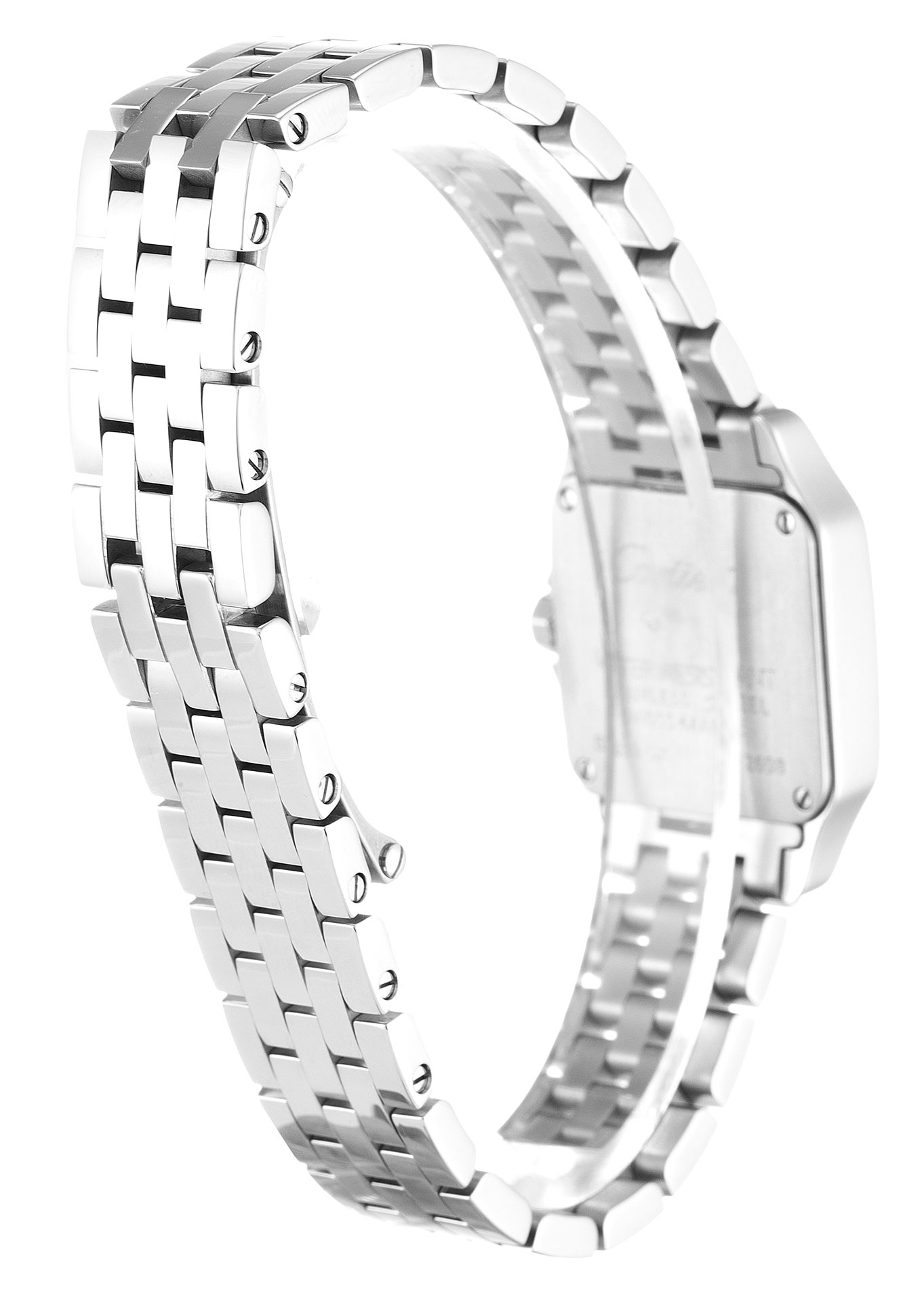Cartier Santos Demoiselle W25064Z5 Ladies Quartz Watch, Silver Roman Numeral, Steel Case &