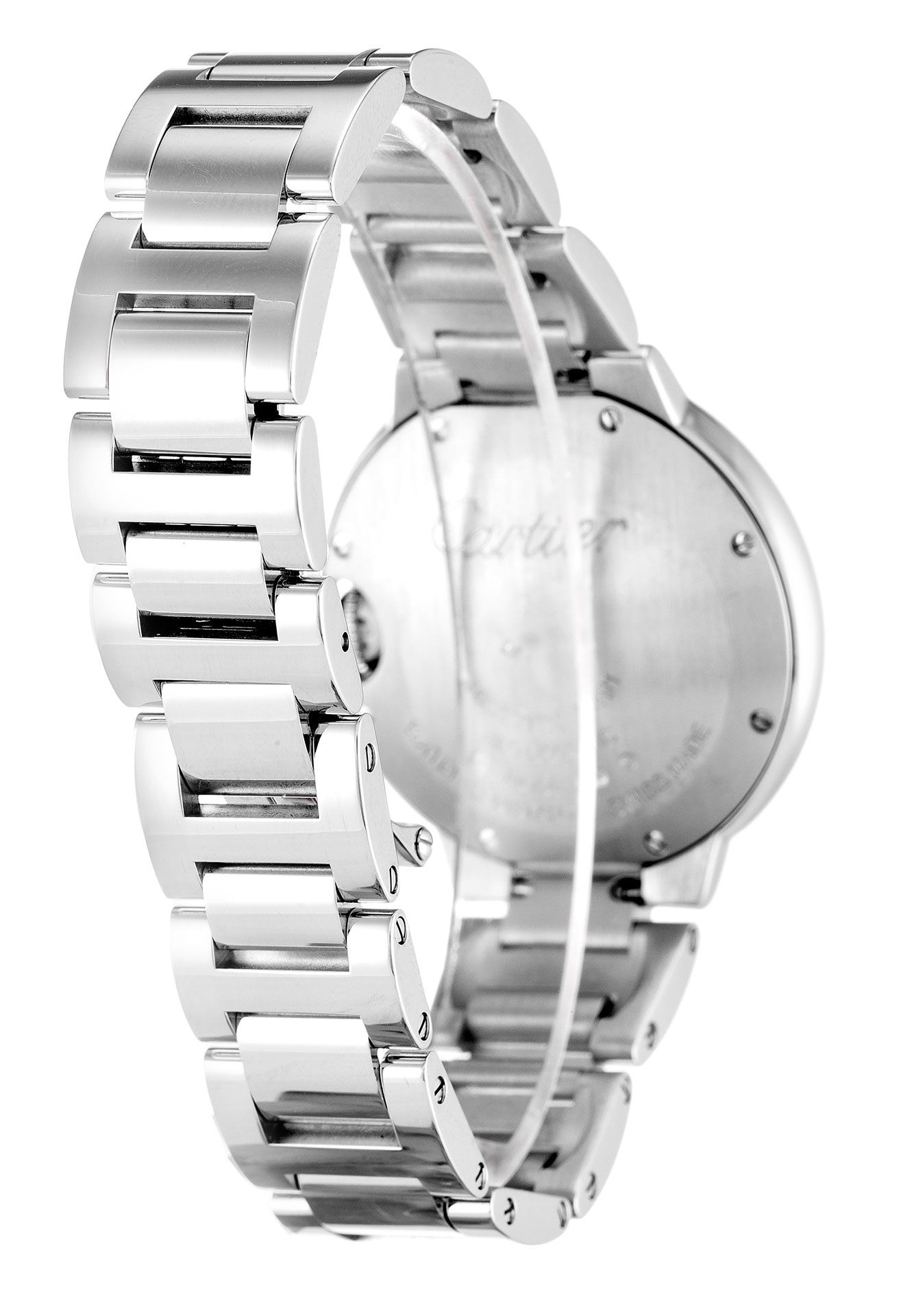 Cartier Ballon Bleu WE902035 Ladies Replica Watch, White Gold Case & Bracelet, Silver Roman Numeral