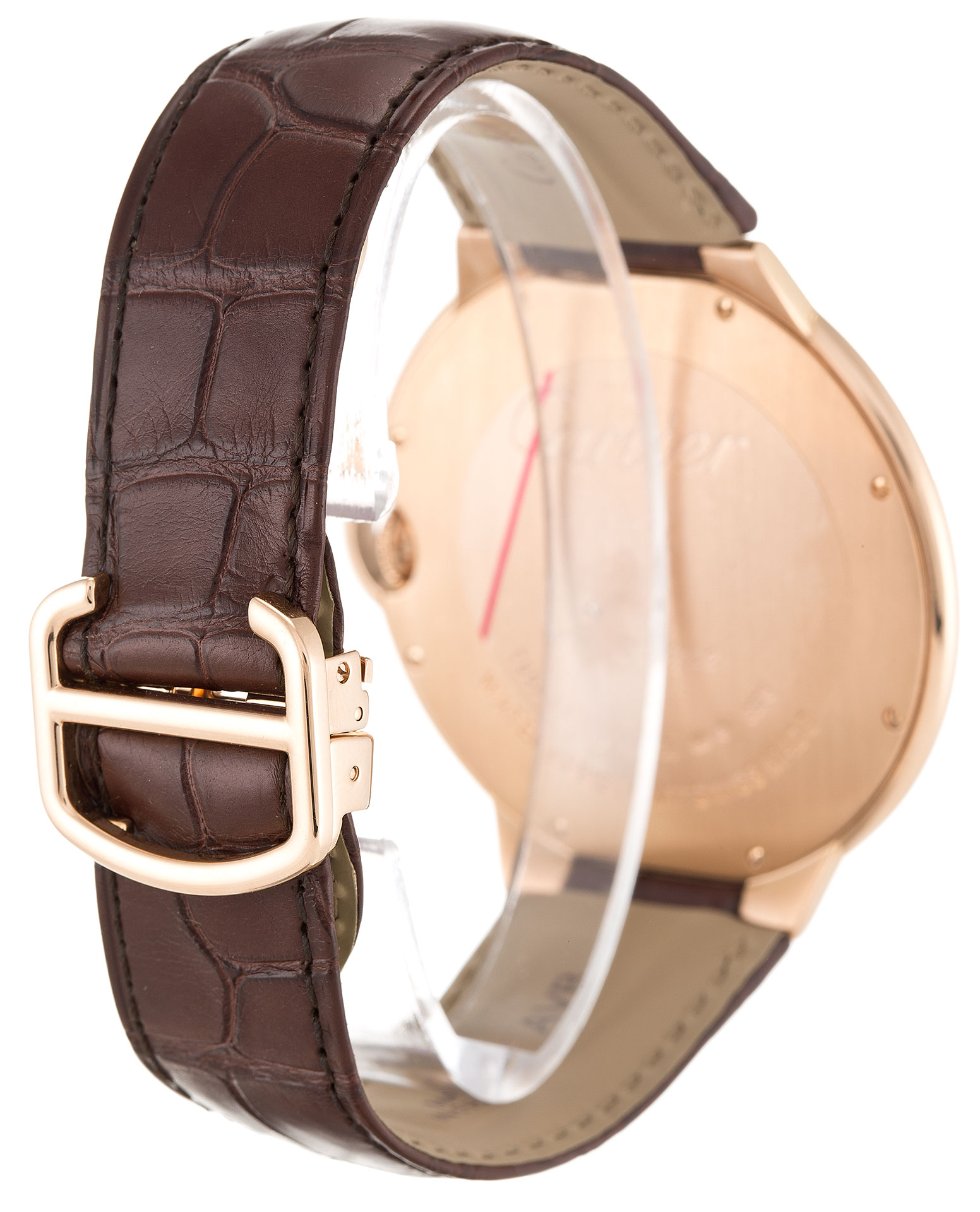 W6920054 - Cartier Ballon Bleu Mens Watch - Automatic - 46MM Rose Gold - Alligator Brown Bracelet