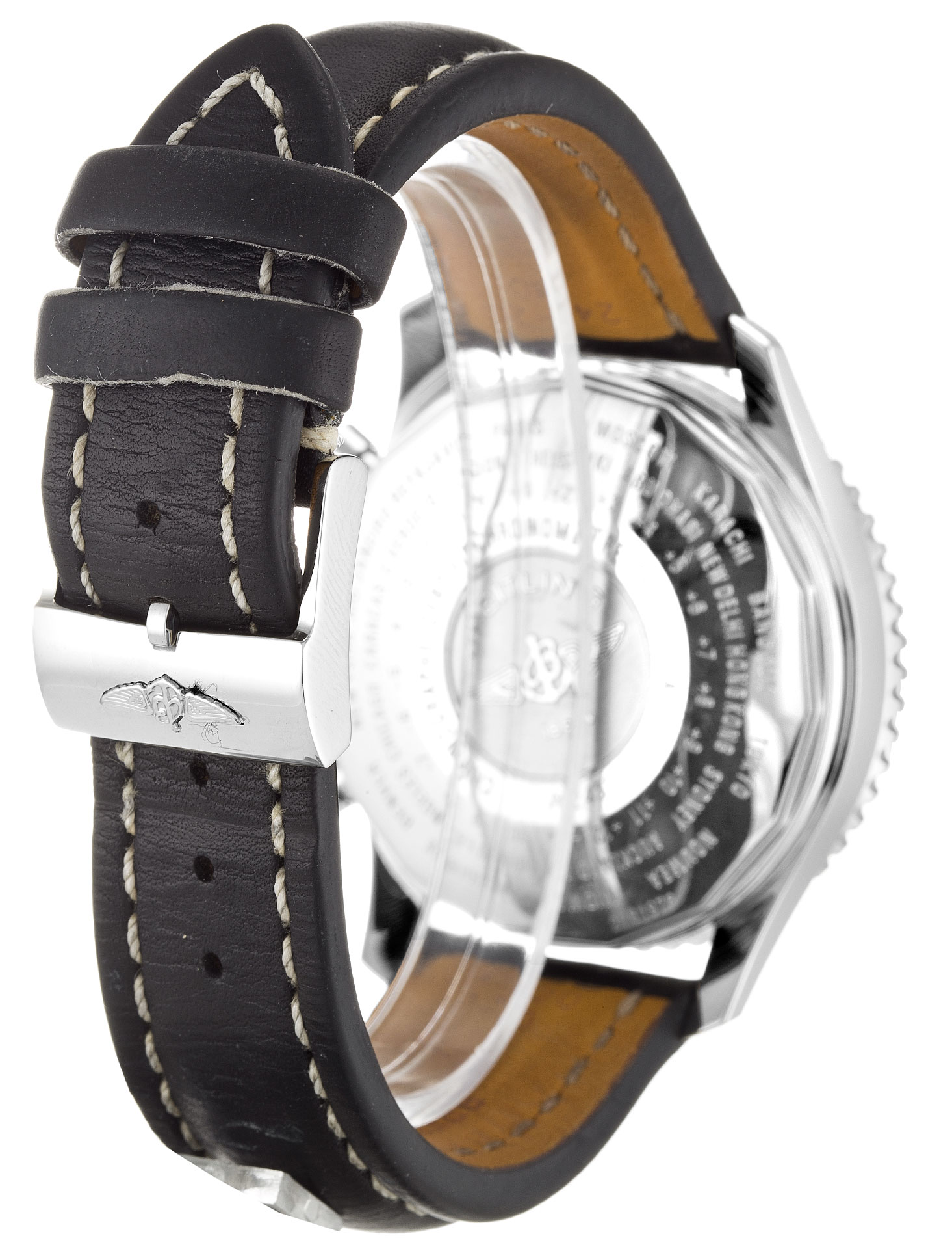 Breitling Navitimer World A24322 Replica Watch, Quartz Movement, 46MM Steel Case, Black Baton Dial