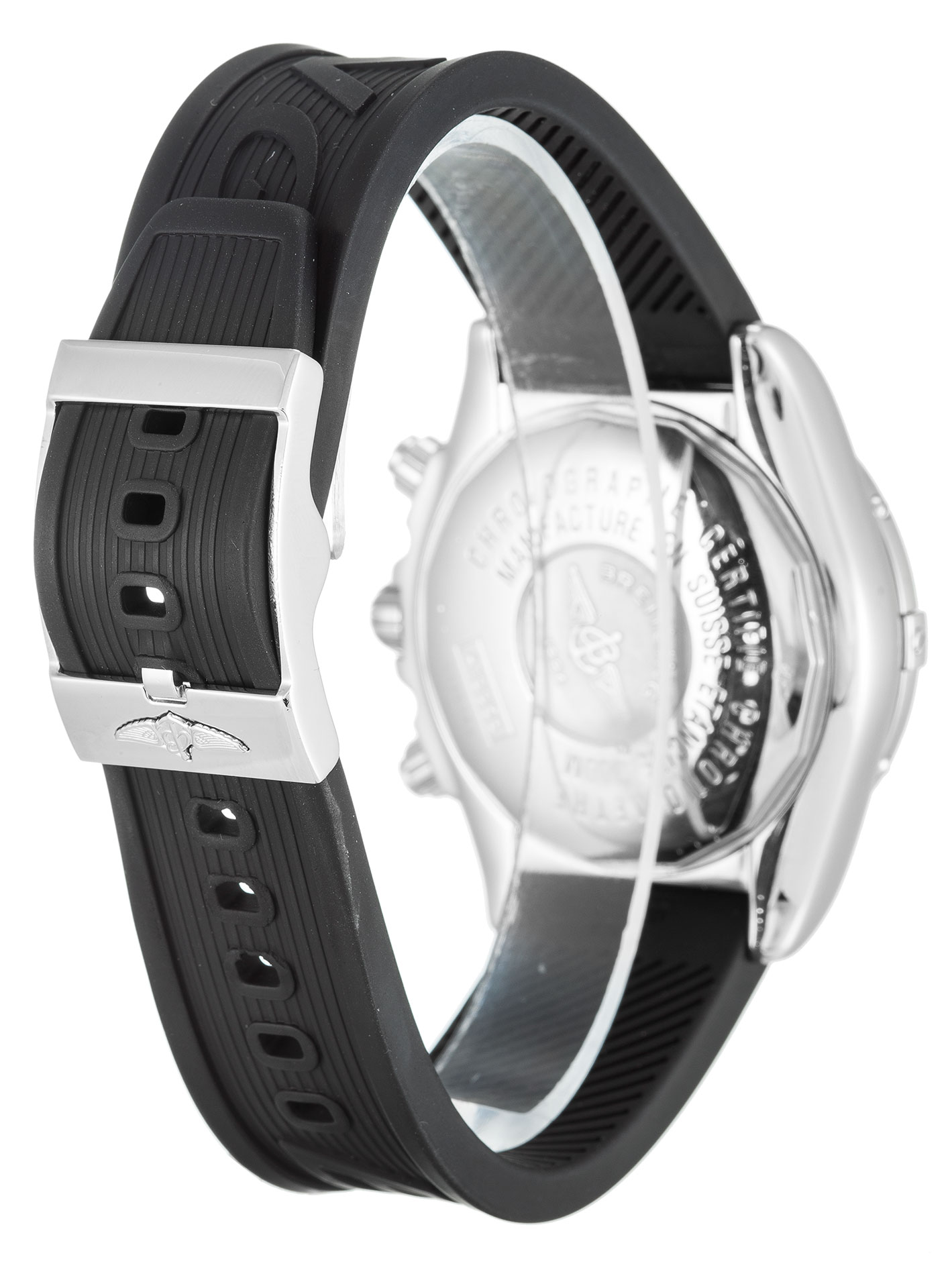 Breitling Chronomat Evolution A13356 | Quartz | 43.7mm Steel | Baton Dial | Rubber Bracelet | Mens