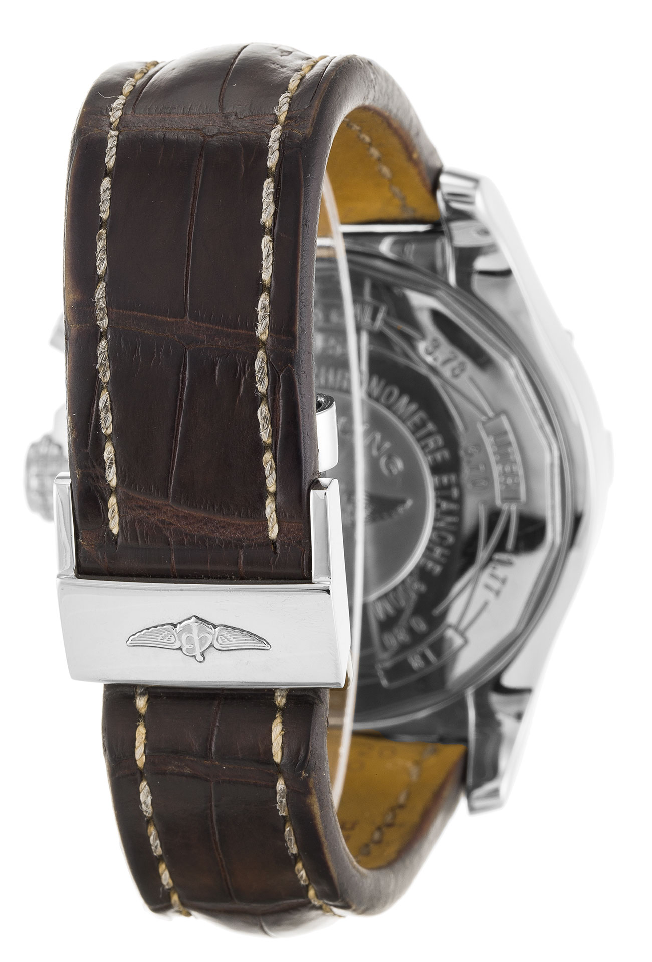 Breitling Super Avenger A13370 Replica Watch, Mens Quartz Chrono, 48.4mm Steel Case, Brown Croc