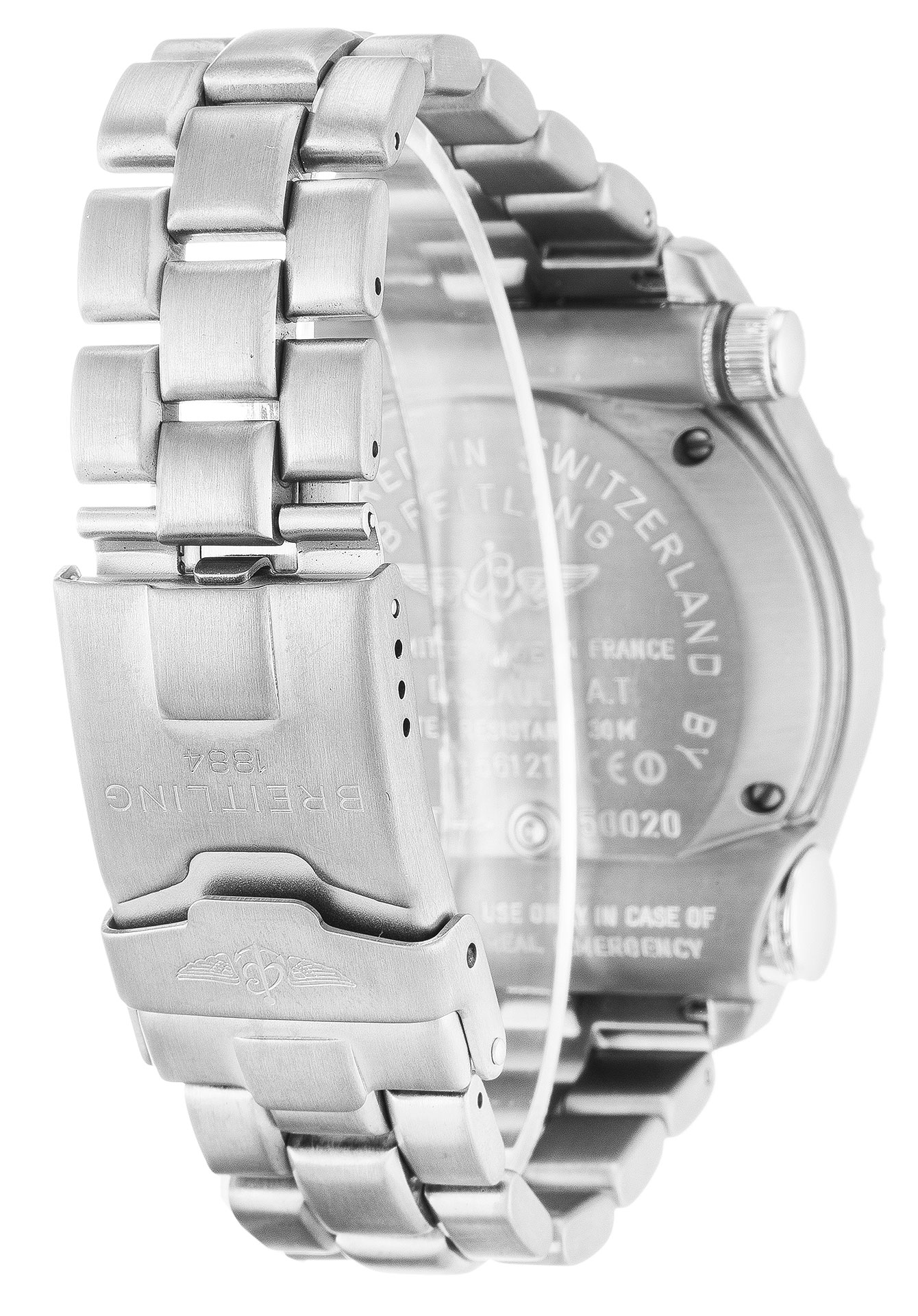 Breitling Emergency E56121 Mens Replica Watch, Quartz Multi Function, Titanium Case, Grey Arabic