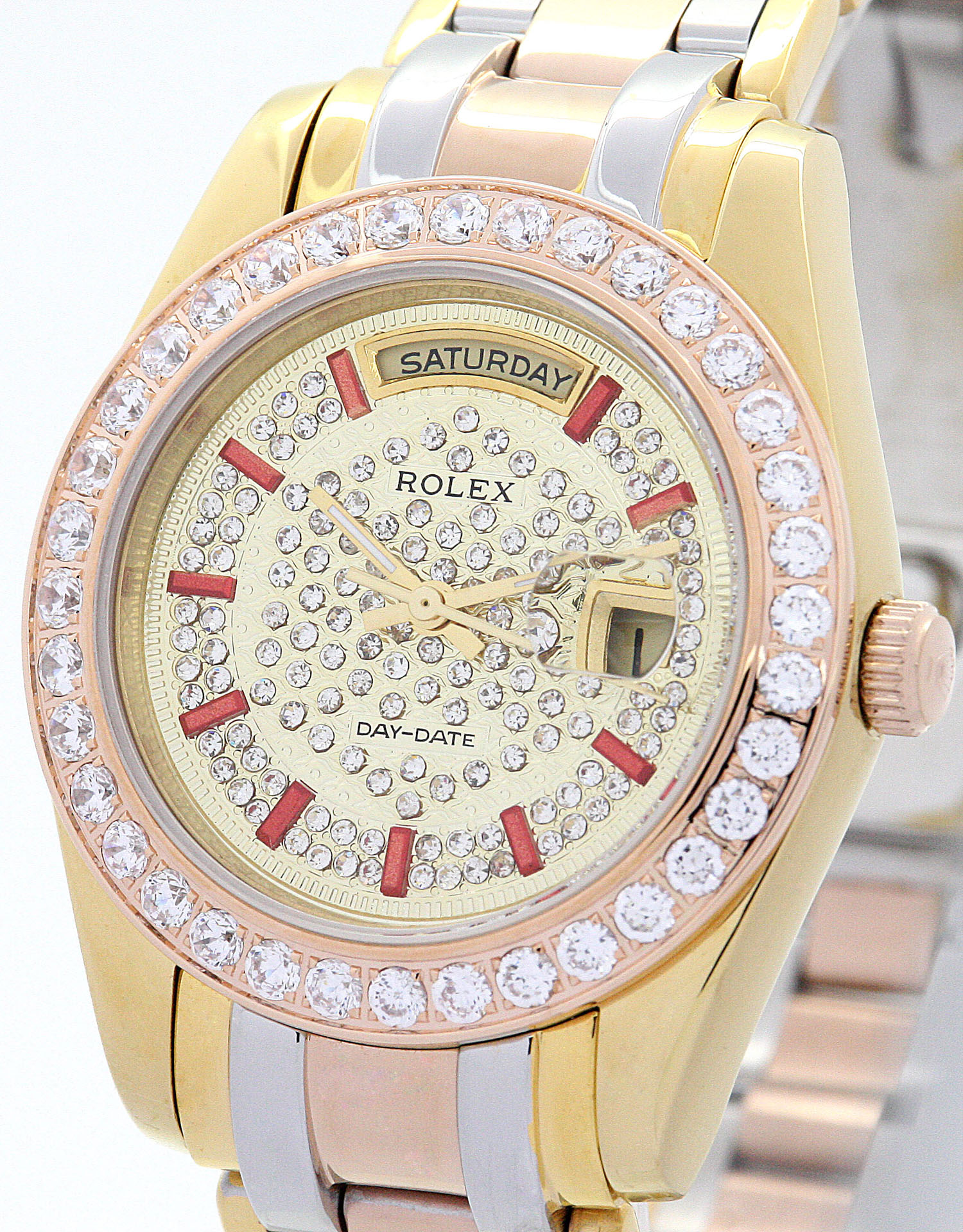 -118346-Rolex-Day-Date-Automatic-Rose-Gold-Yellow-Gold-Diamonds-Watch