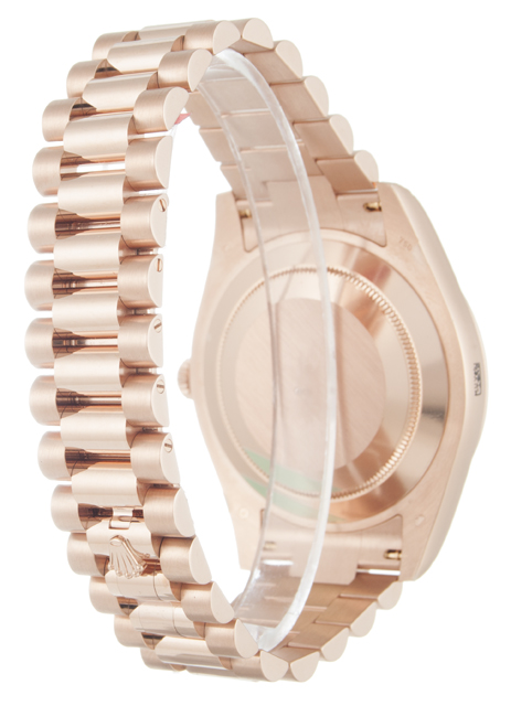 Rolex DAY-DATE II 218235 Automatic Mens Watch, Rose Gold Case, Ivory Roman Numeral Dial