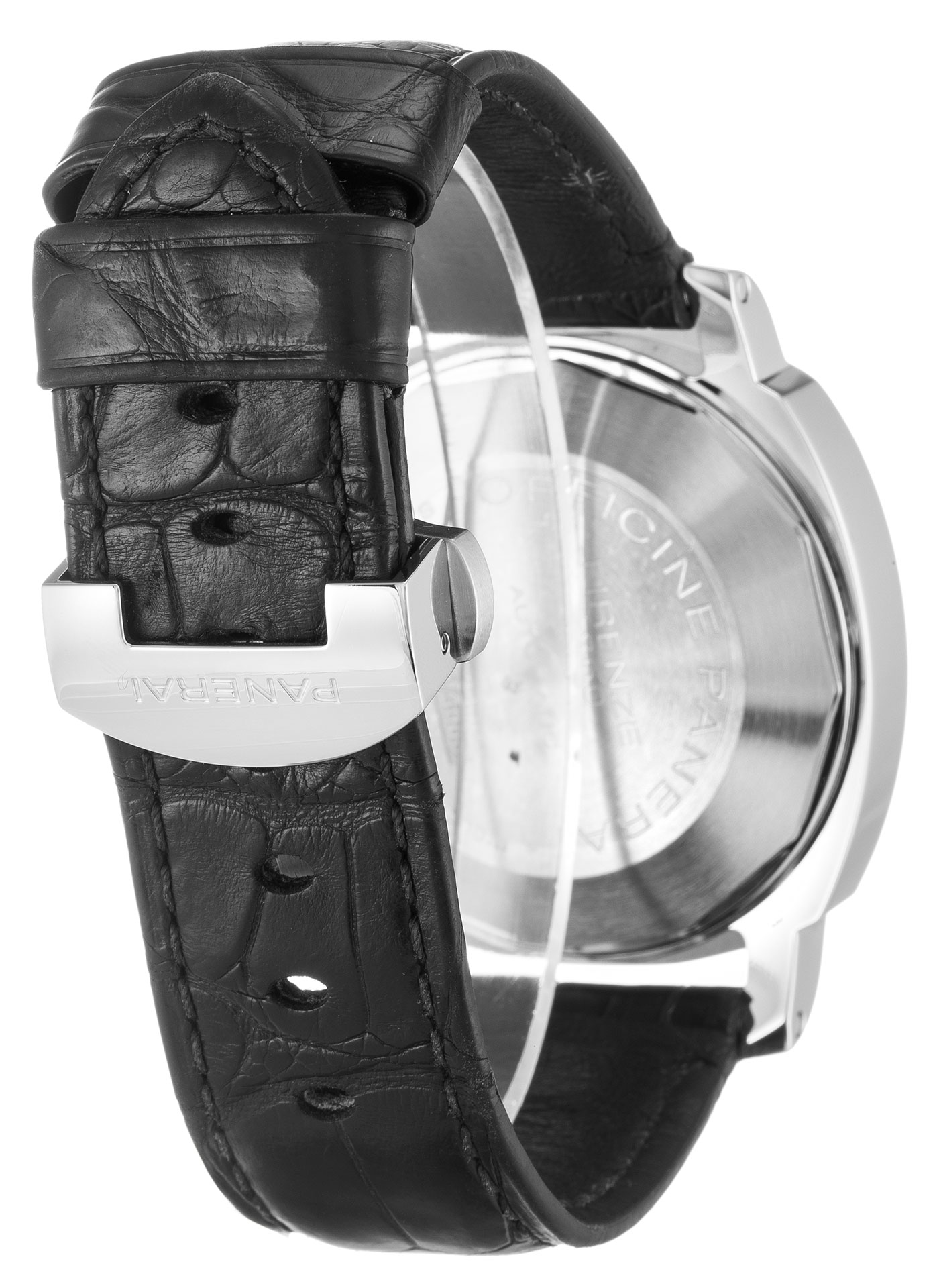 - PANERAI LUMINOR MARINA PAM00104 - Automatic - Black Baton Dial - Steel Case & Black Alligator