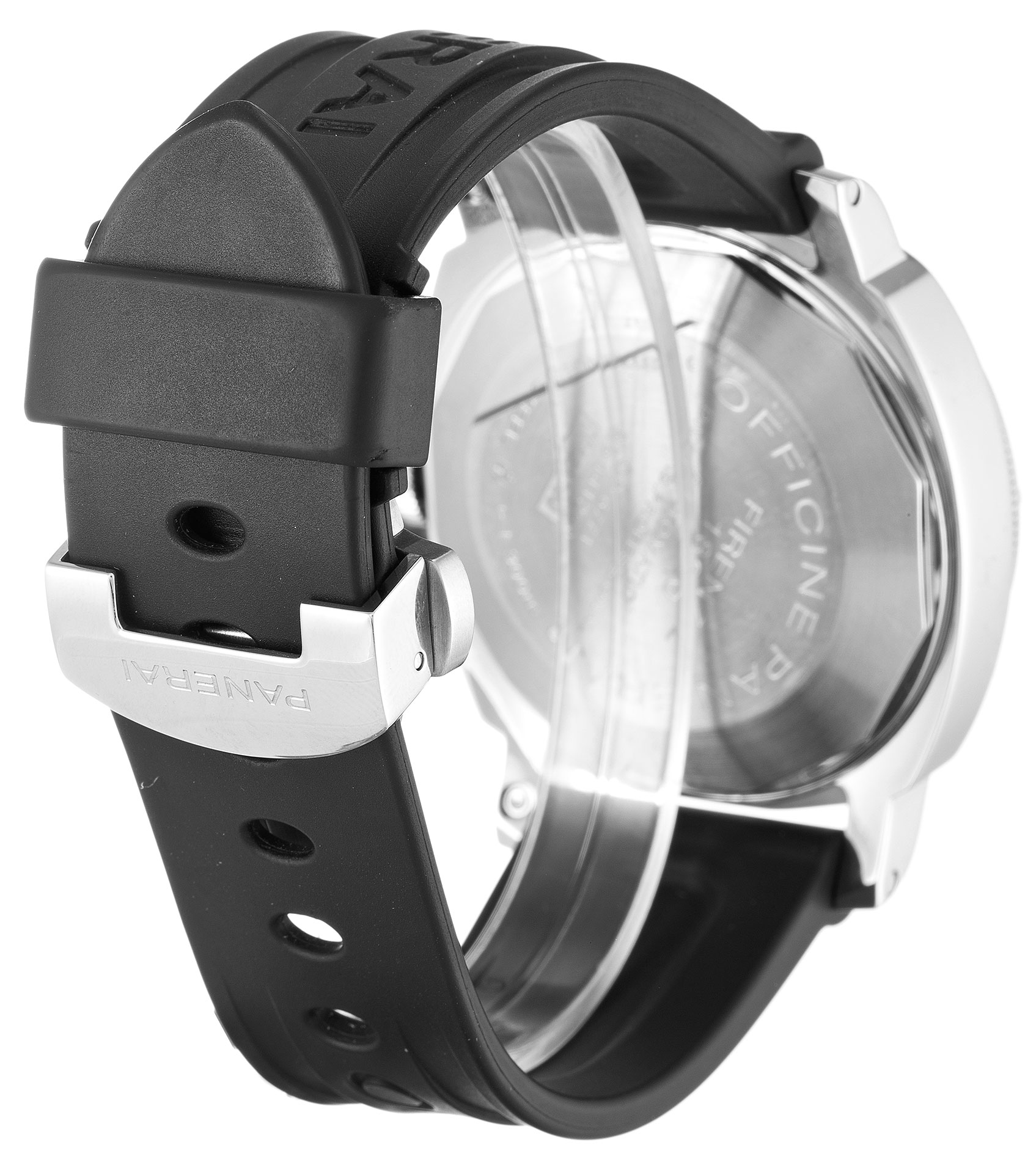 Panerai Luminor Submersible PAM00024 Automatic Watch, 44mm Steel Case, Black Baton Dial, Rubber