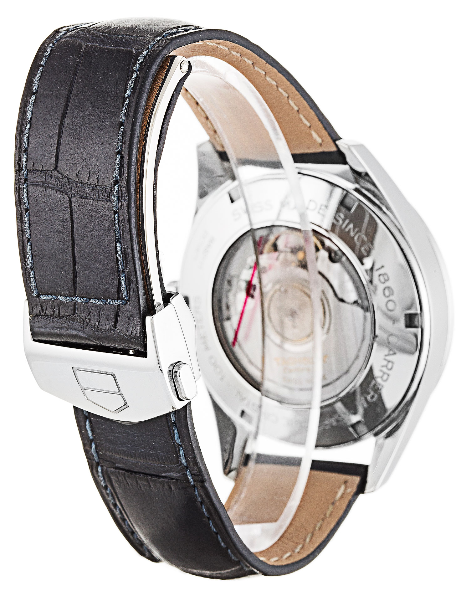 Tag Heuer Carrera WAS2111.FC6293 Mens Automatic Watch 41MM Steel Case Silver Arabic Dial Alligator