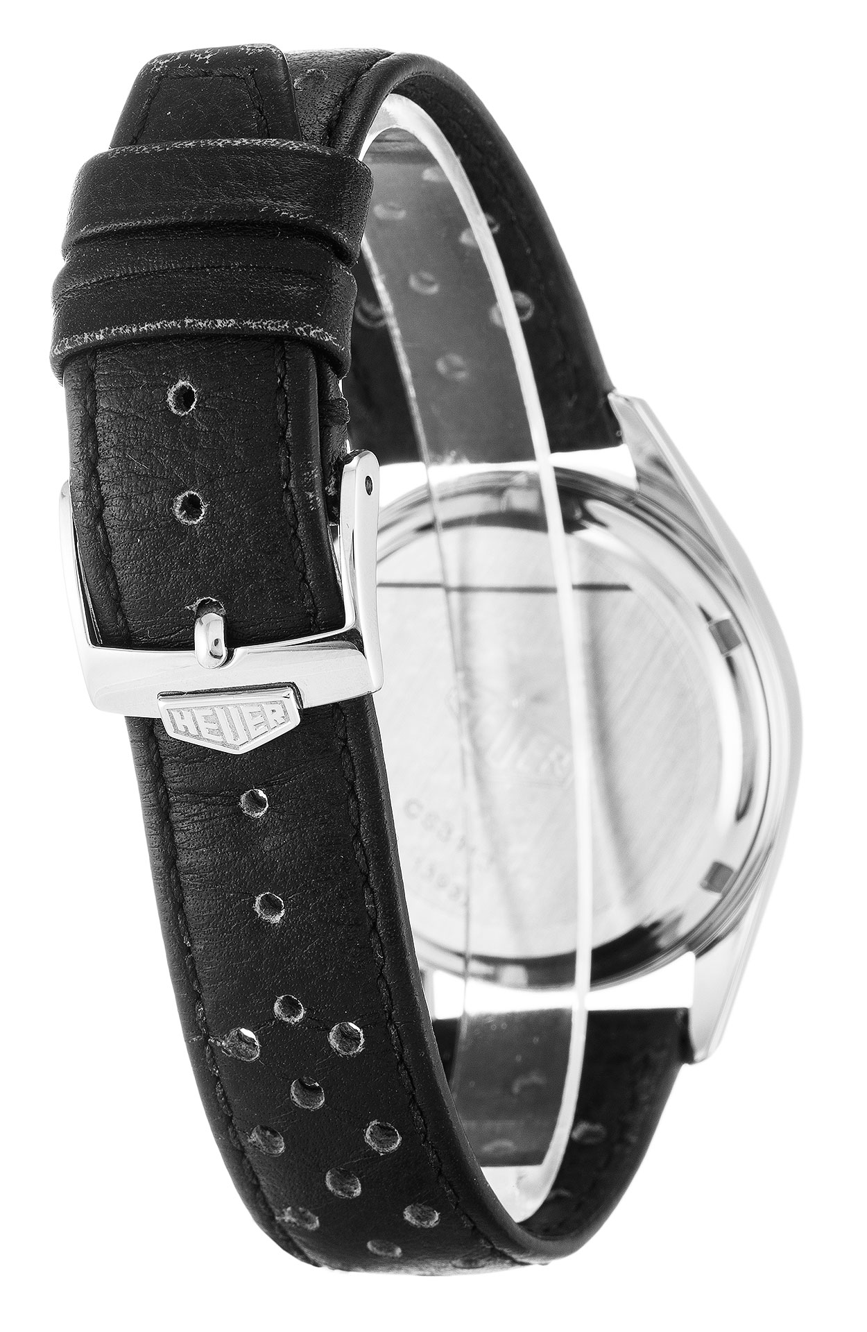 Tag Heuer Carrera CS3113 Replica Watch, Quartz, 37mm Steel Case, Black Baton Dial, Mens, Leather