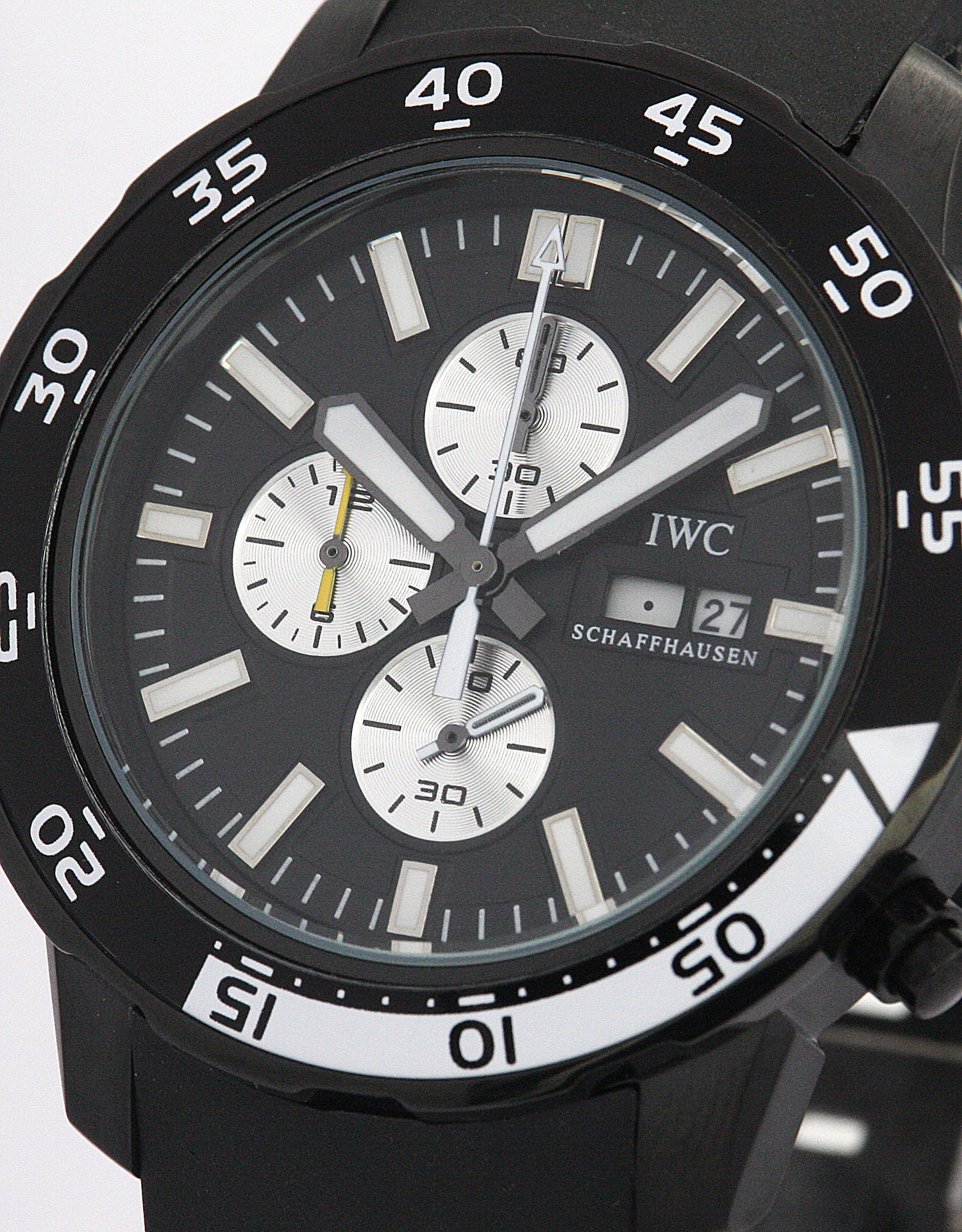 -376705-IWC-Aquatimer-Quartz-44MM-Steel-Rubber-Black-Silver-Dial-Water-Resistant Watch