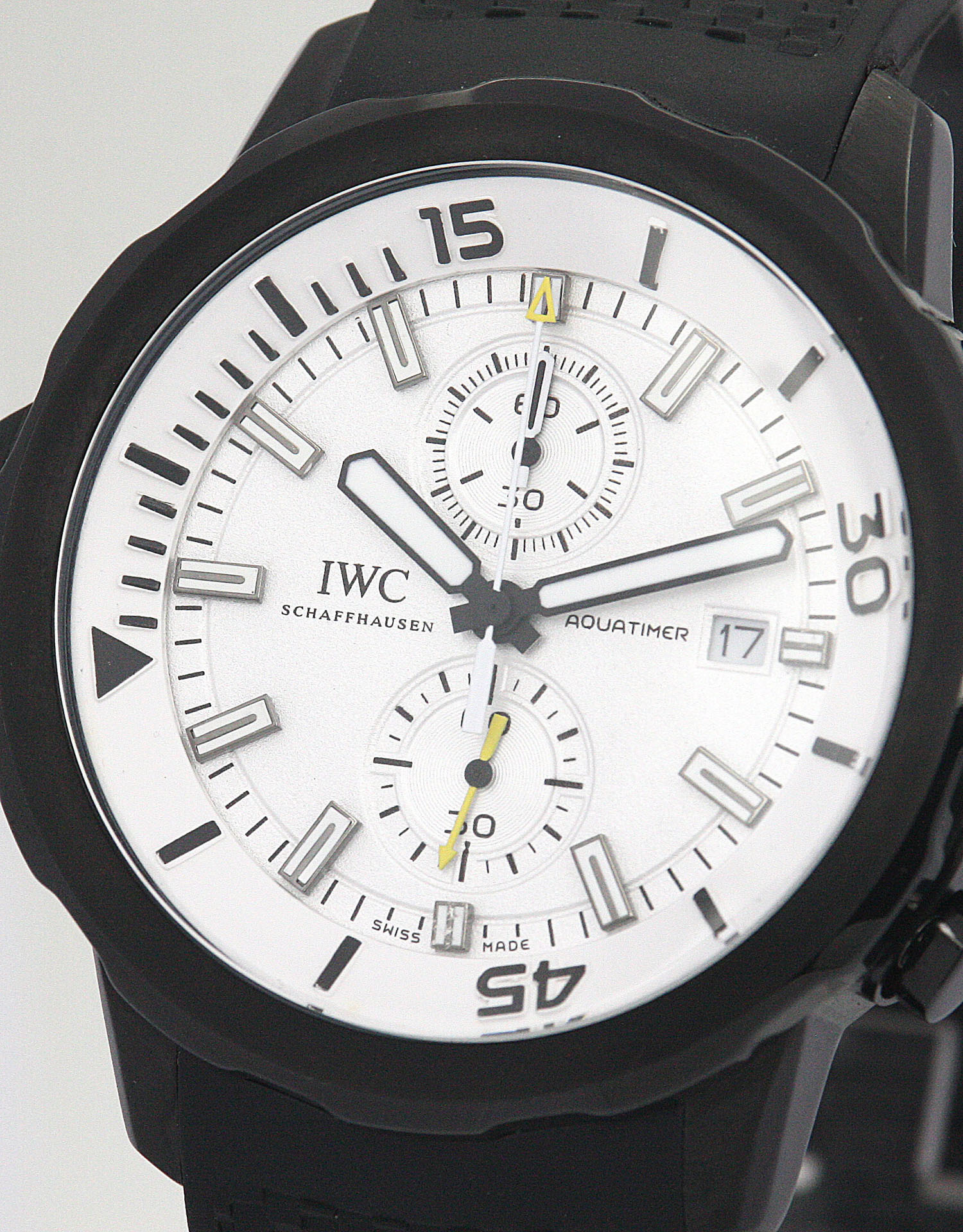 IWC Aquatimer IW376705 Replica Watch, Automatic, 44mm Steel Case, White Dial, Rubber Strap