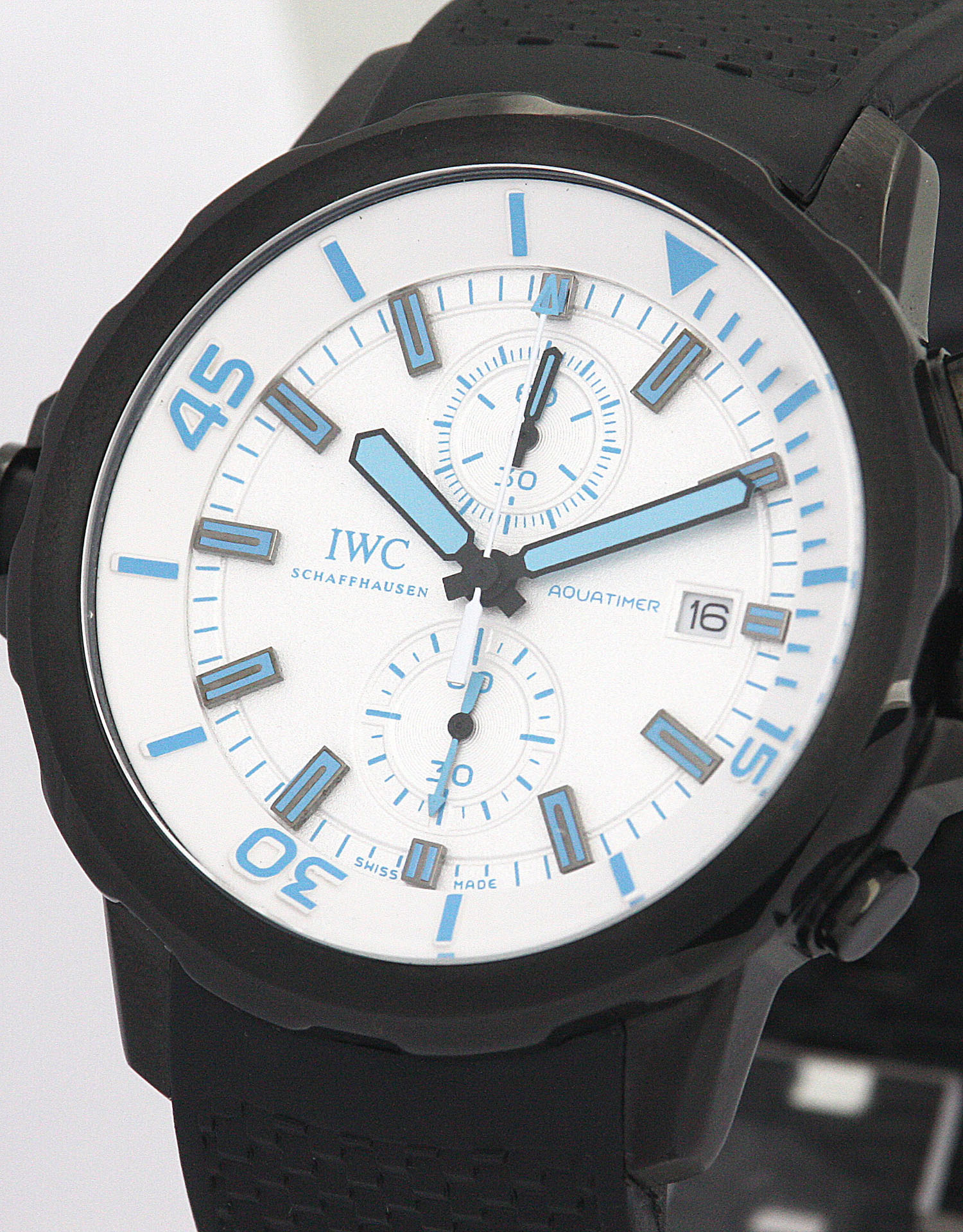 IWC Aquatimer IW376705 Replica Watch, Automatic, 44mm Steel Case, White & Blue Dial