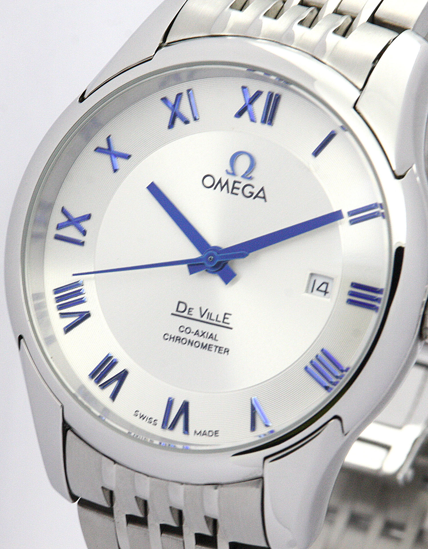 Omega De Ville Hour Vision Replica Watch, Automatic Co-Axial, 41MM Steel Case, White Dial