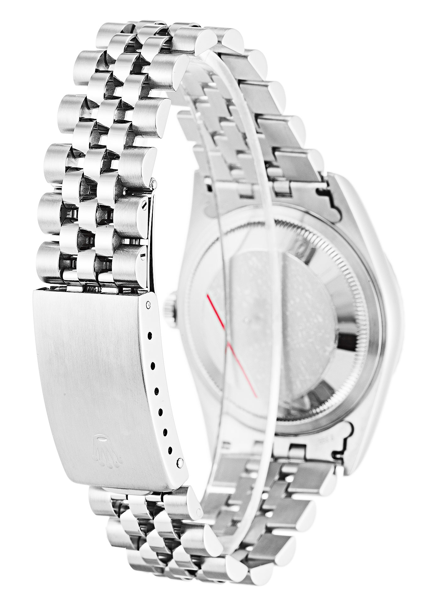 Rolex Datejust 16220 Mens Automatic Steel Case Silver Baton Dial Replica Watch
