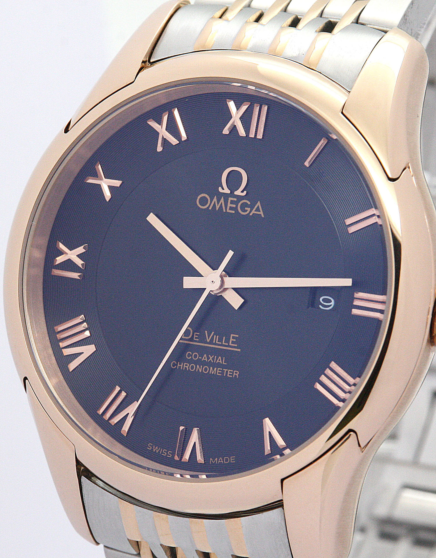Omega De Ville Hour Vision 431.33.41.21.01.001 Automatic Co-Axial Rose Gold Steel Case Black Dial