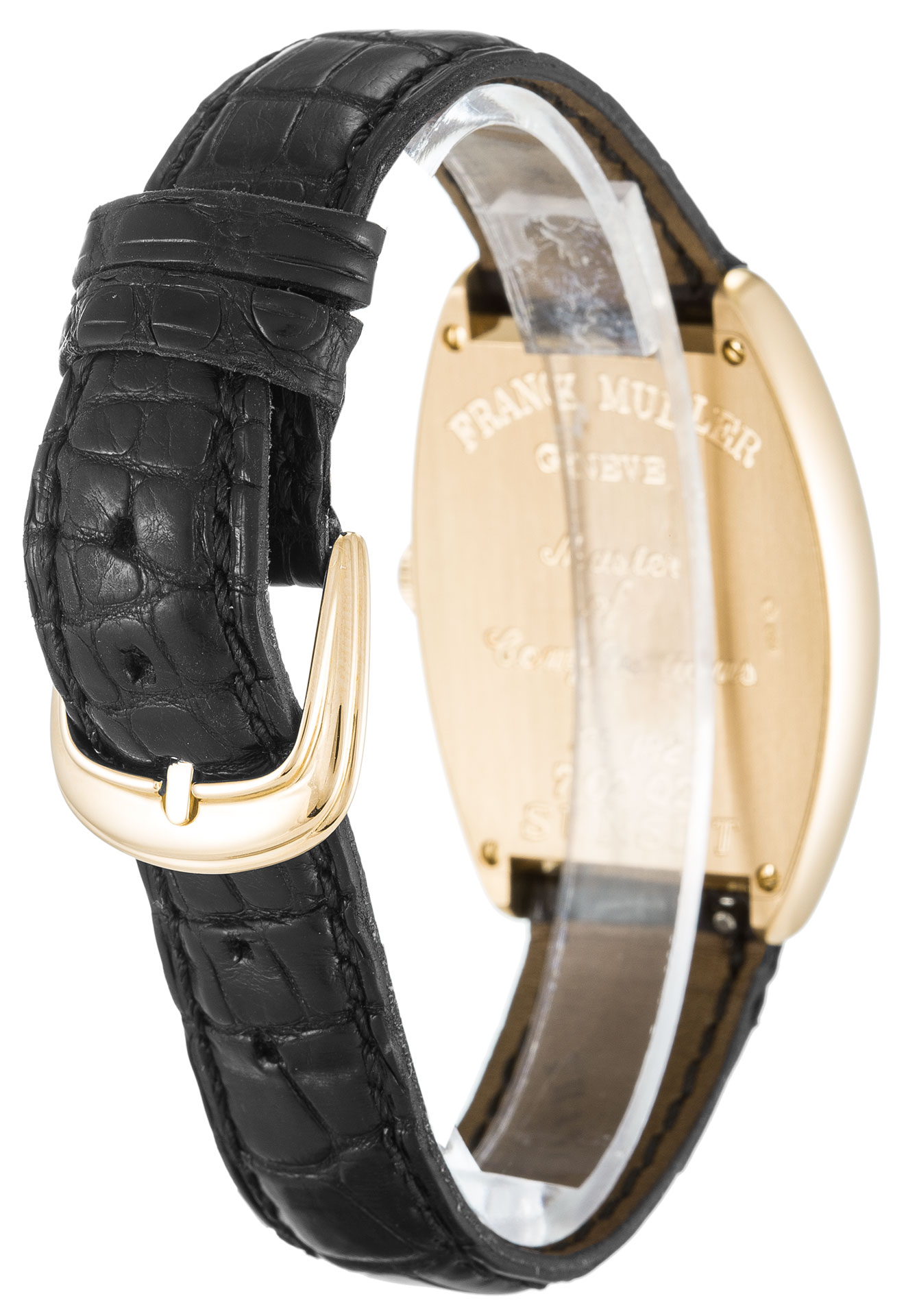 Franck Muller Sunset 7502QZ Replica Watch, Automatic, Rose Gold Case, Silver Arabic Dial, Mens