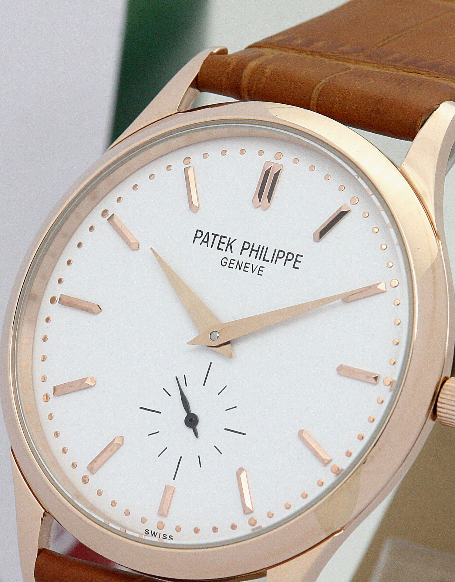 Patek Philippe Calatrava 5123R-001 Mens Watch, Manual Movement, 38MM Rose Gold Case, Baton Dial