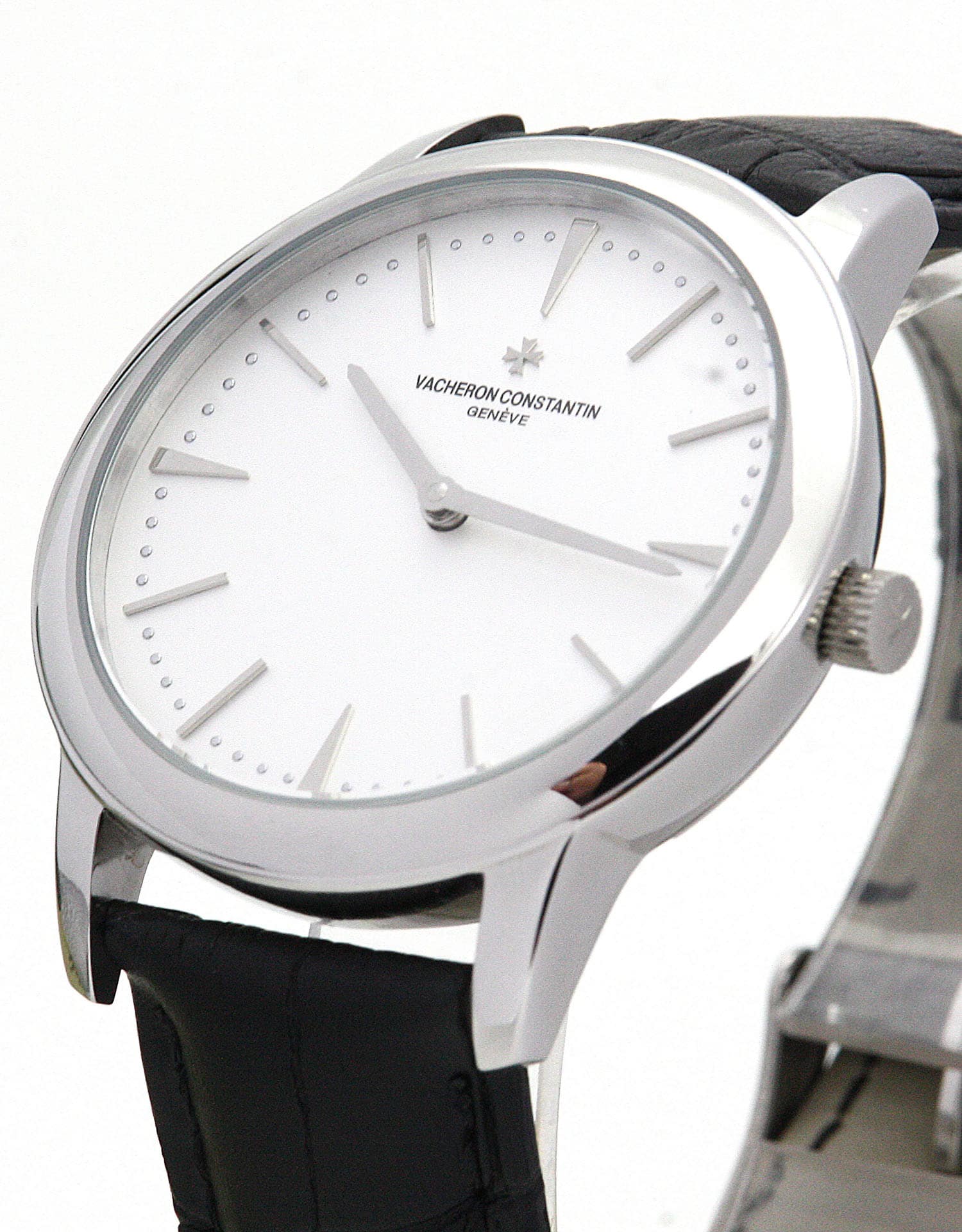 Vacheron Constantin Patrimony 81180 Mens Manual Watch, 38MM White Gold Case Baton Dial Alligator
