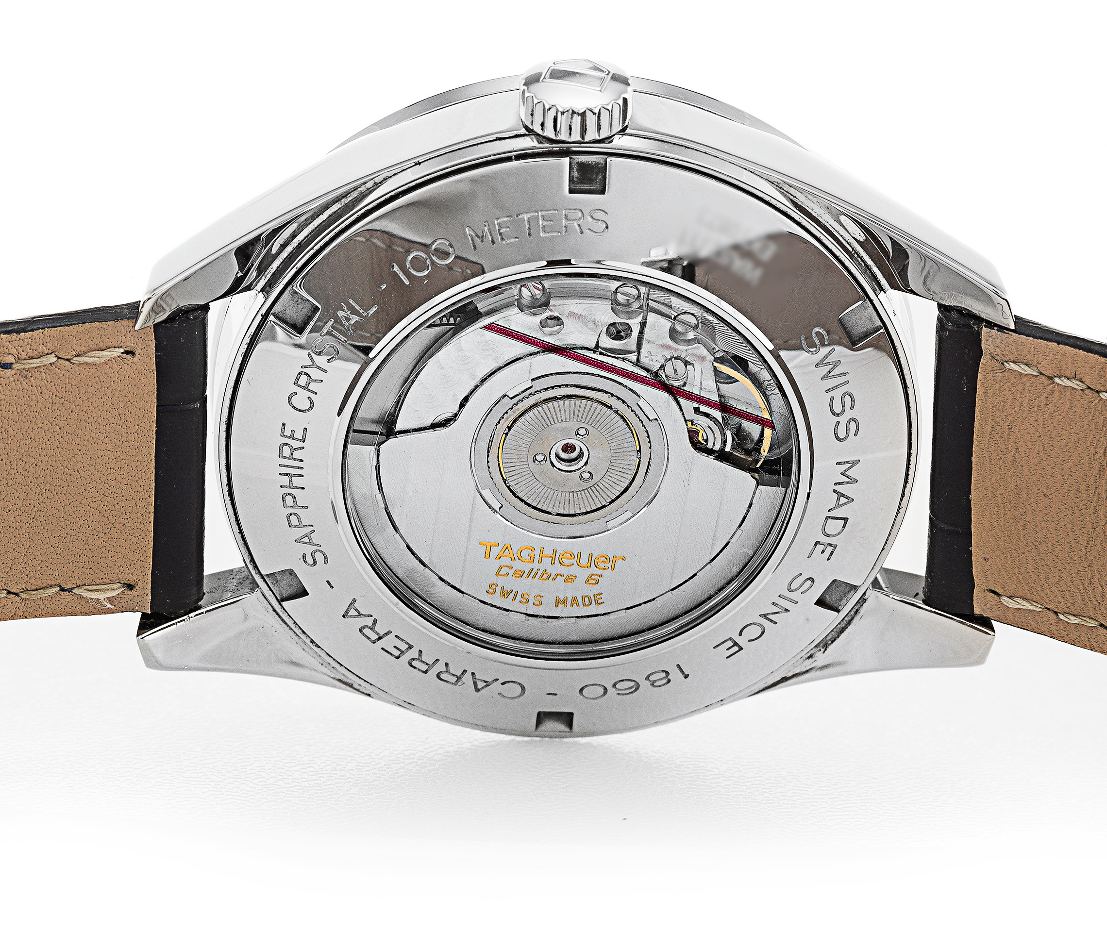 Tag Heuer Carrera WAS2111.FC6293 Mens Automatic Watch 41MM Steel Case Silver Arabic Dial Alligator