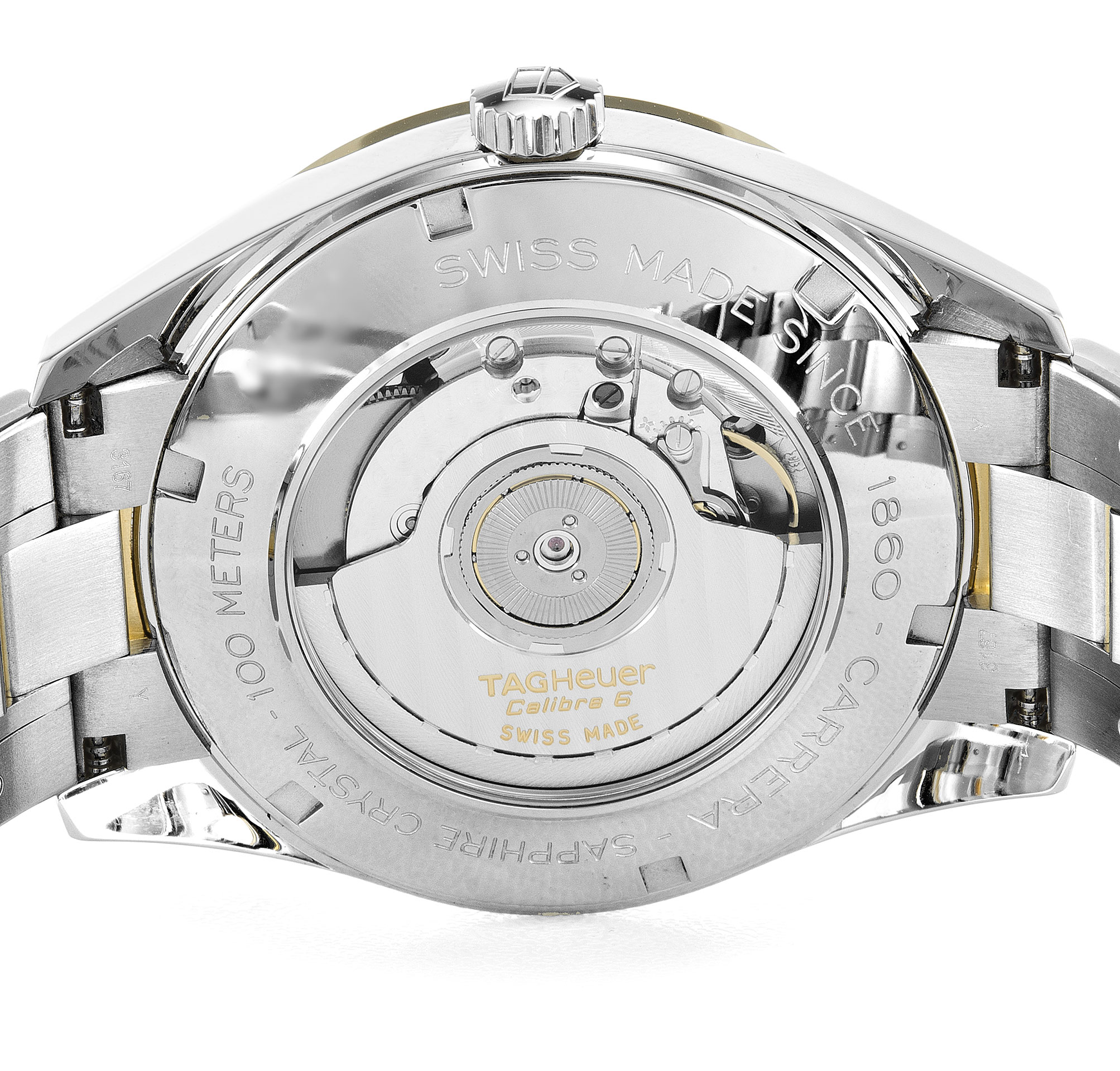 Tag Heuer Carrera WAS2150.BD0733 Automatic Silver Dial Steel & Yellow Gold Case Mens Replica Watch