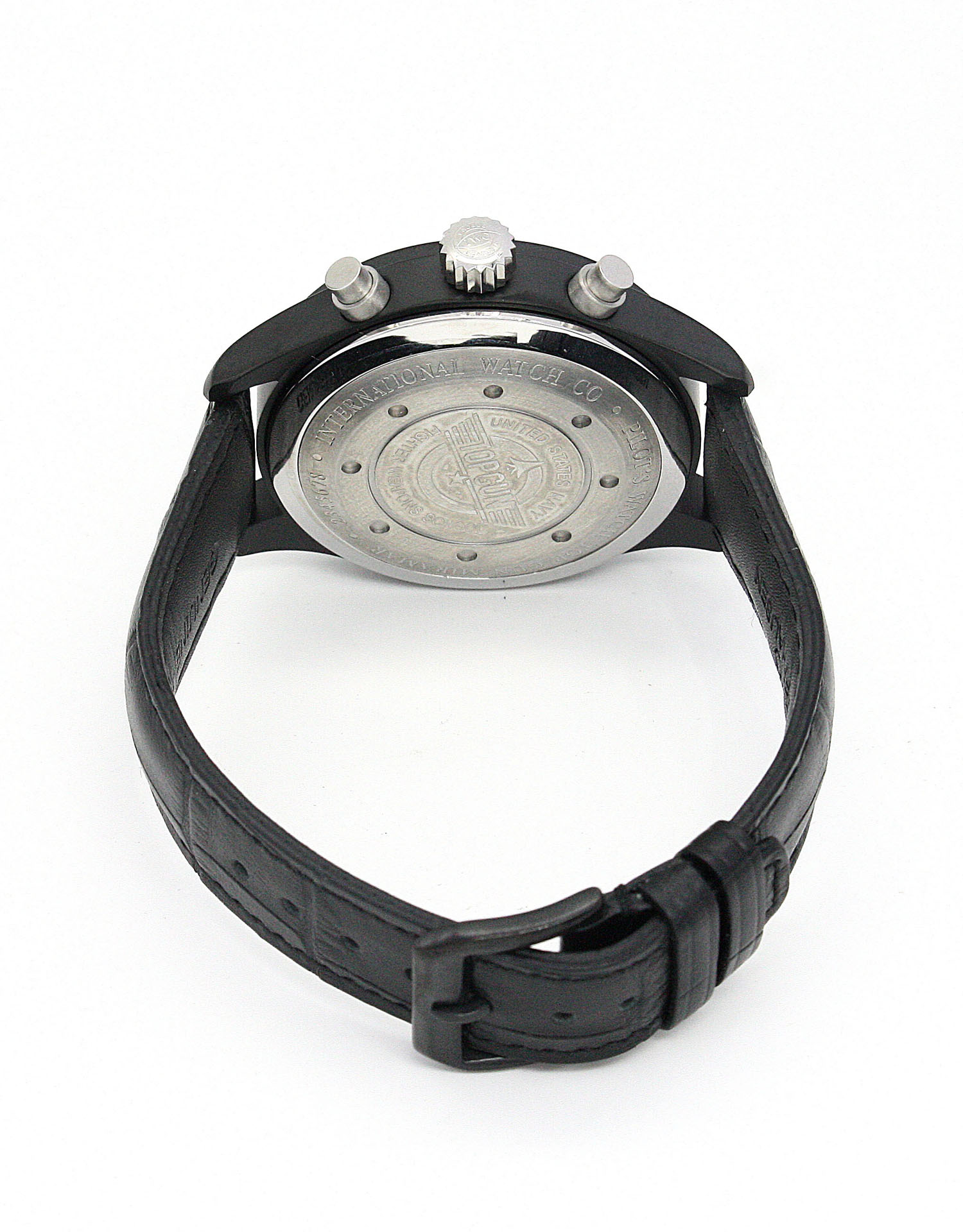 IWC Spitfire IW387802 Replica Watch, Automatic, 43mm Steel Case, Black Dial, Alligator Band
