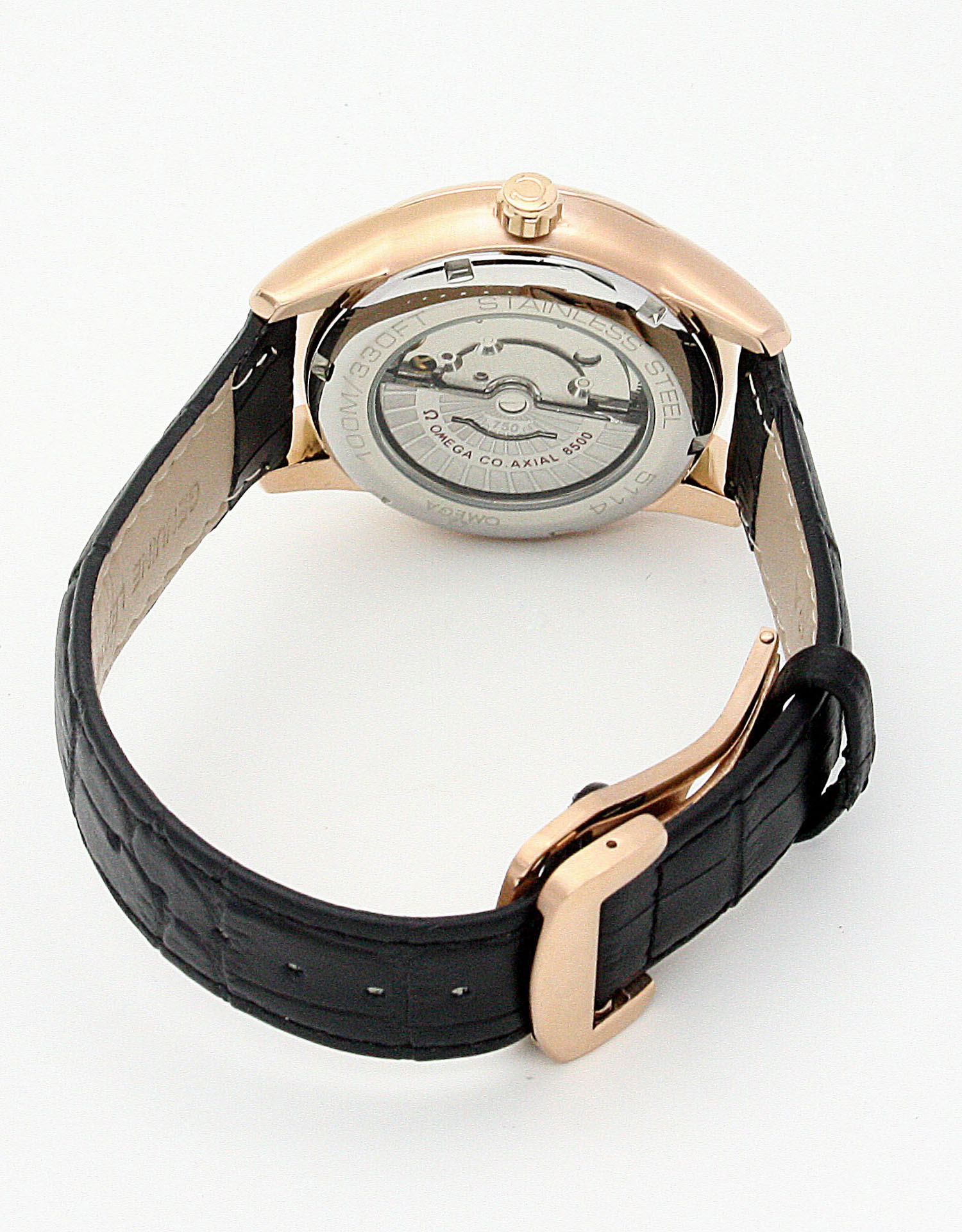 Omega De Ville Hour Vision 431.33.41.21.01.001 Automatic Rose Gold Steel Case Black Dial Mens