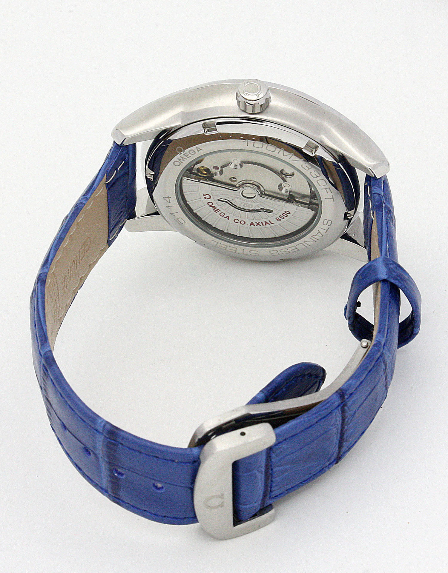 Omega De Ville Hour Vision Replica Watch, Automatic Co-Axial, 41MM Steel Case, White Dial, Blue