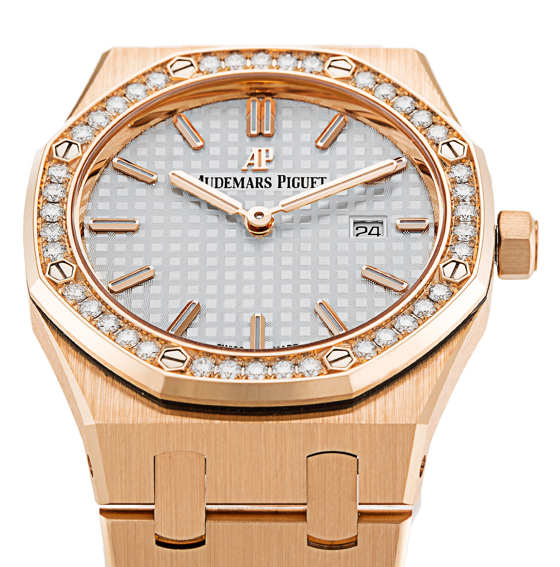 Audemars Piguet RO 67651OR.ZZ.1261OR.01 Ladies Automatic Watch, Rose Gold, Diamond Set Baton Dial
